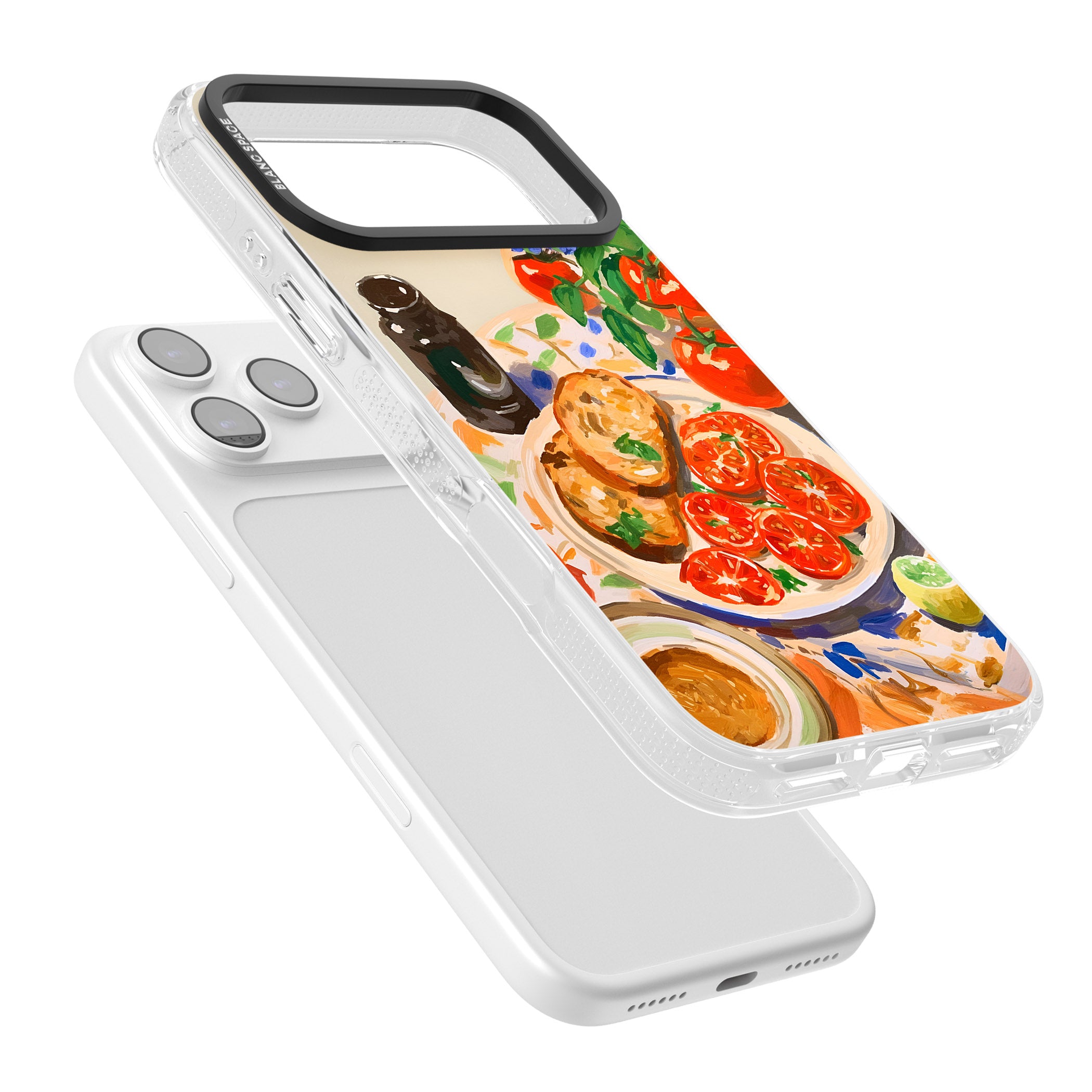 Bruschetta & Tomatoes iPhone 17 Pro Impact Air Clear Phone Case Colours