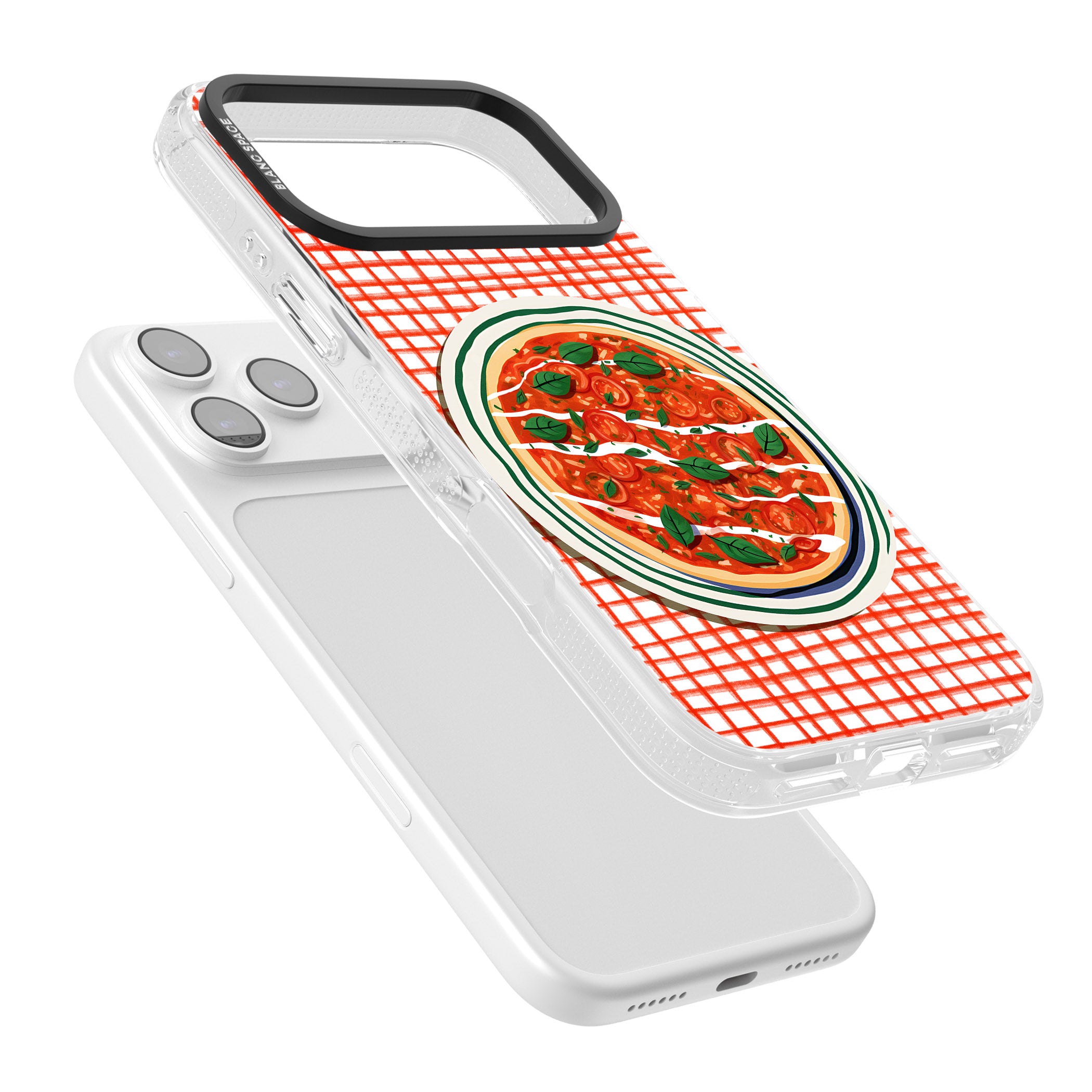 Margherita On Red Check iPhone 17 Pro Impact Air Clear Phone Case Colours