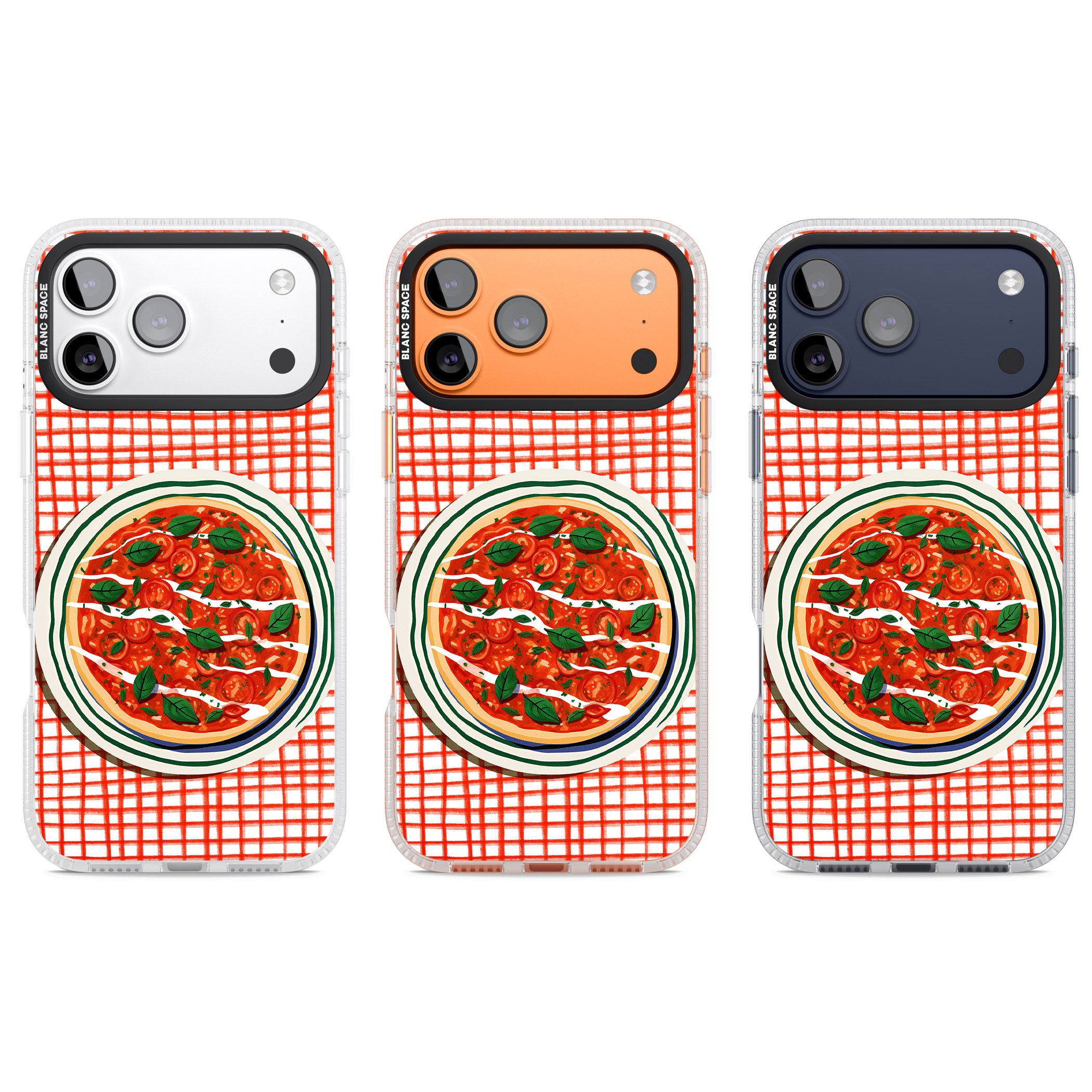 Margherita On Red Check iPhone 17 Pro Impact Air Clear Phone Case APT Impact Protection