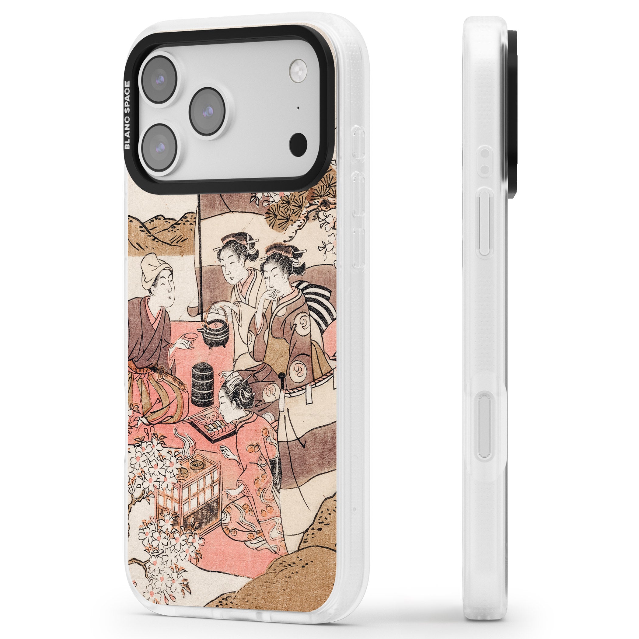 Japanese Afternoon Tea iPhone 17 Pro Impact Air Clear Phone Case Side Profile
