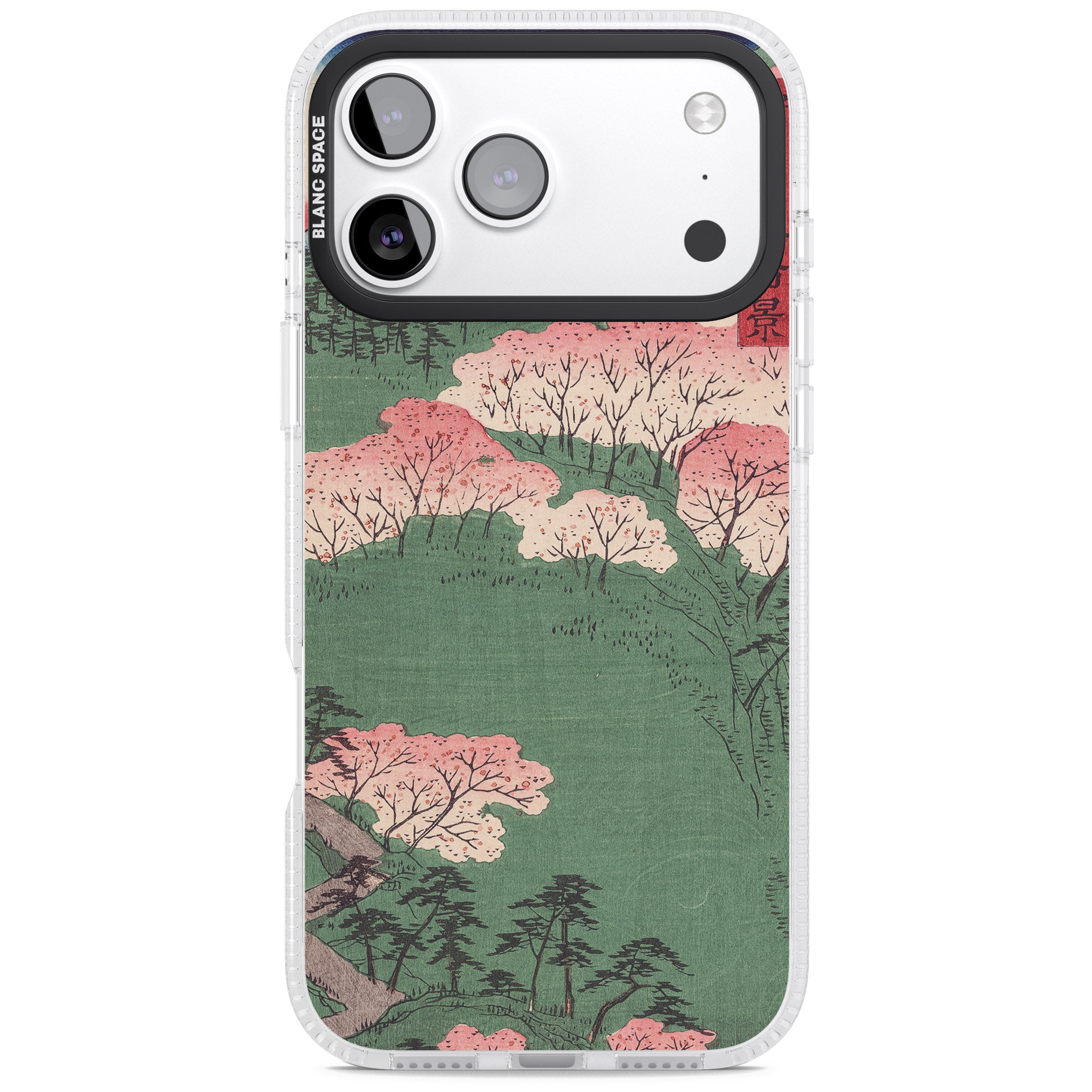Japanese Illustration Cherry Blossom Forest iPhone 17 Pro Impact Air Clear Phone Case