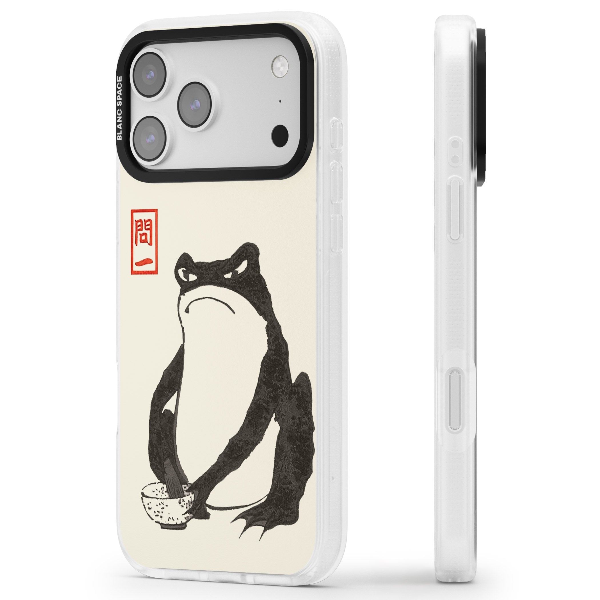 Matsumoto Hoji Grumpy Toad iPhone 17 Pro Impact Air Clear Phone Case Side Profile