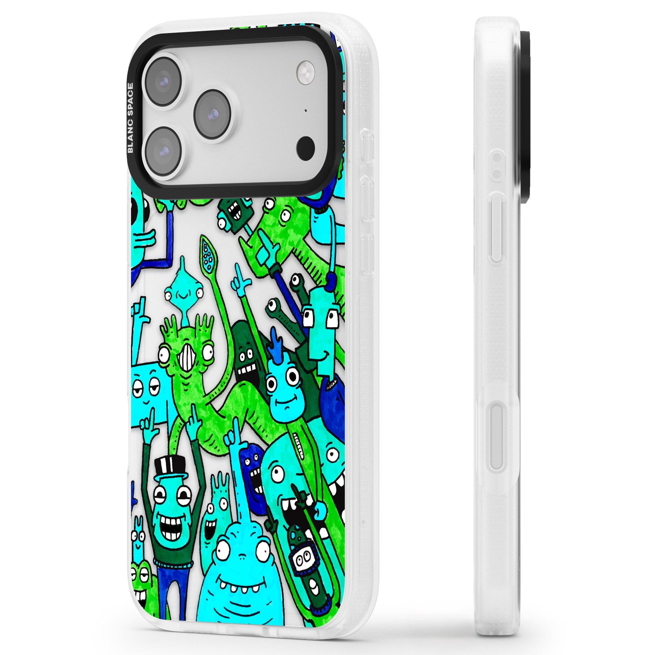 Don'T Point iPhone 17 Pro Impact Air Clear Phone Case Side Profile