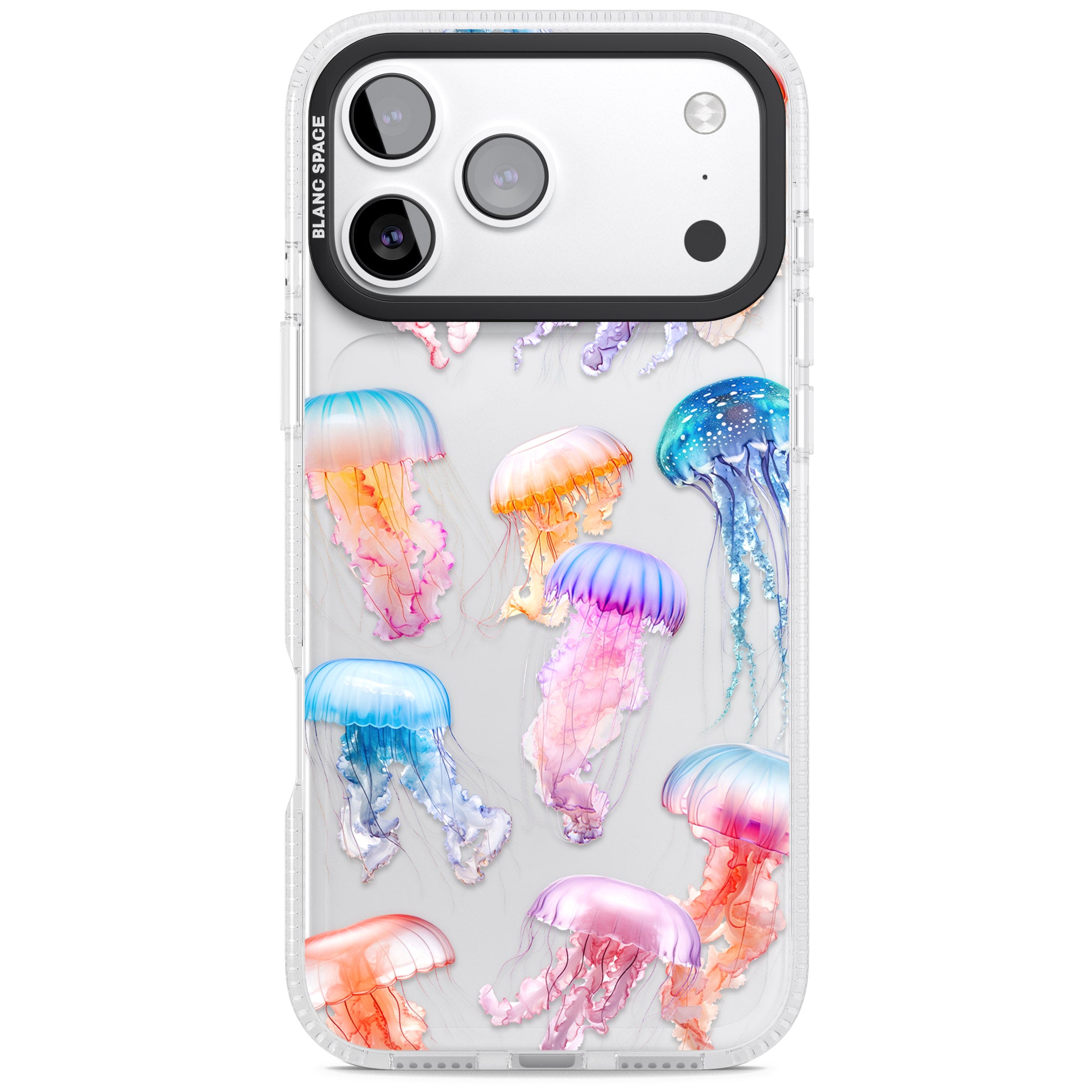 Vibrant Jellyfish iPhone 17 Pro Impact Air Clear Phone Case