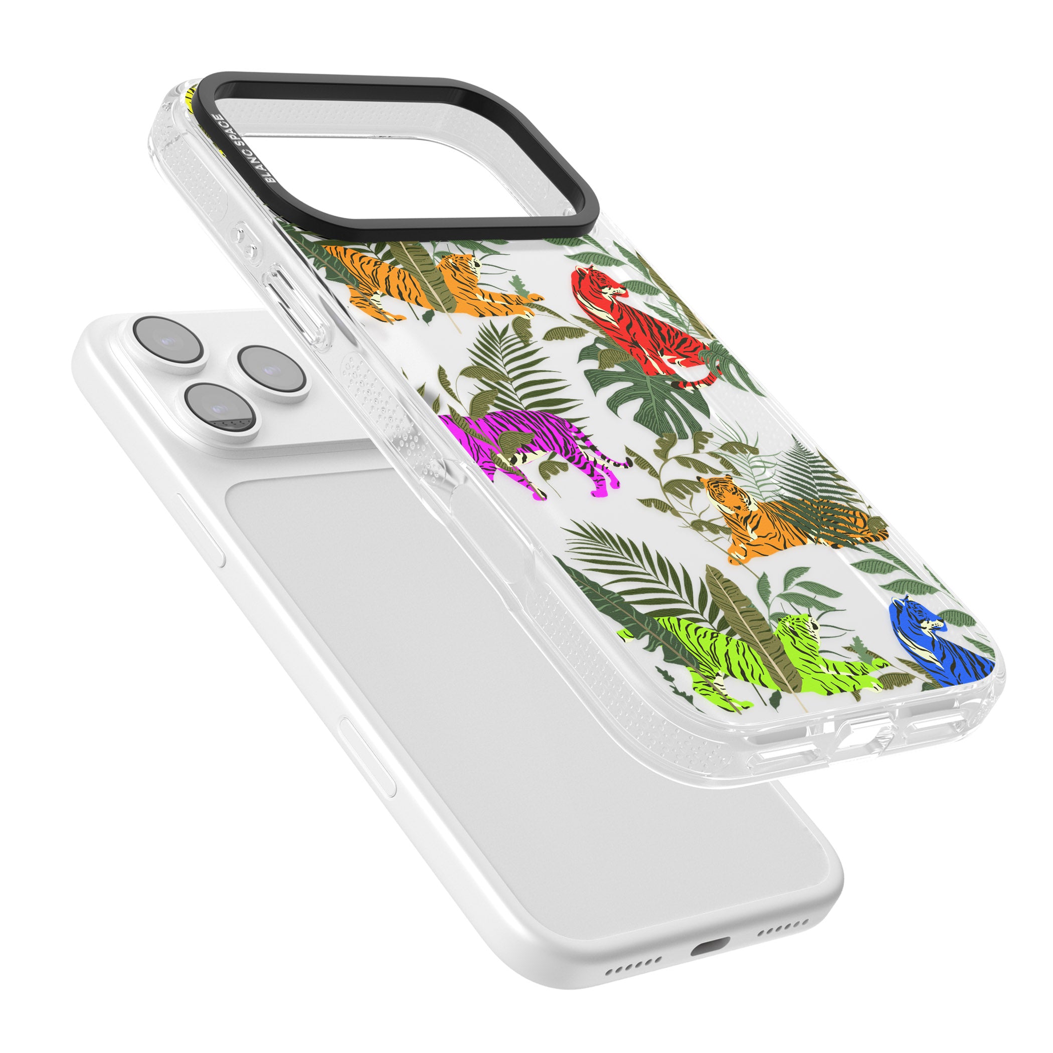 Colorful Jungle Tiger iPhone 17 Pro Impact Air Clear Phone Case Colours