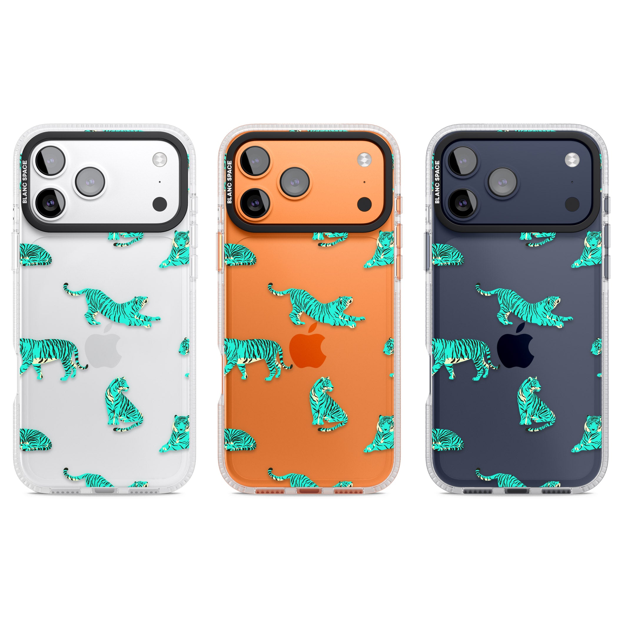 Turquoise Tiger iPhone 17 Pro Impact Air Clear Phone Case APT Impact Protection