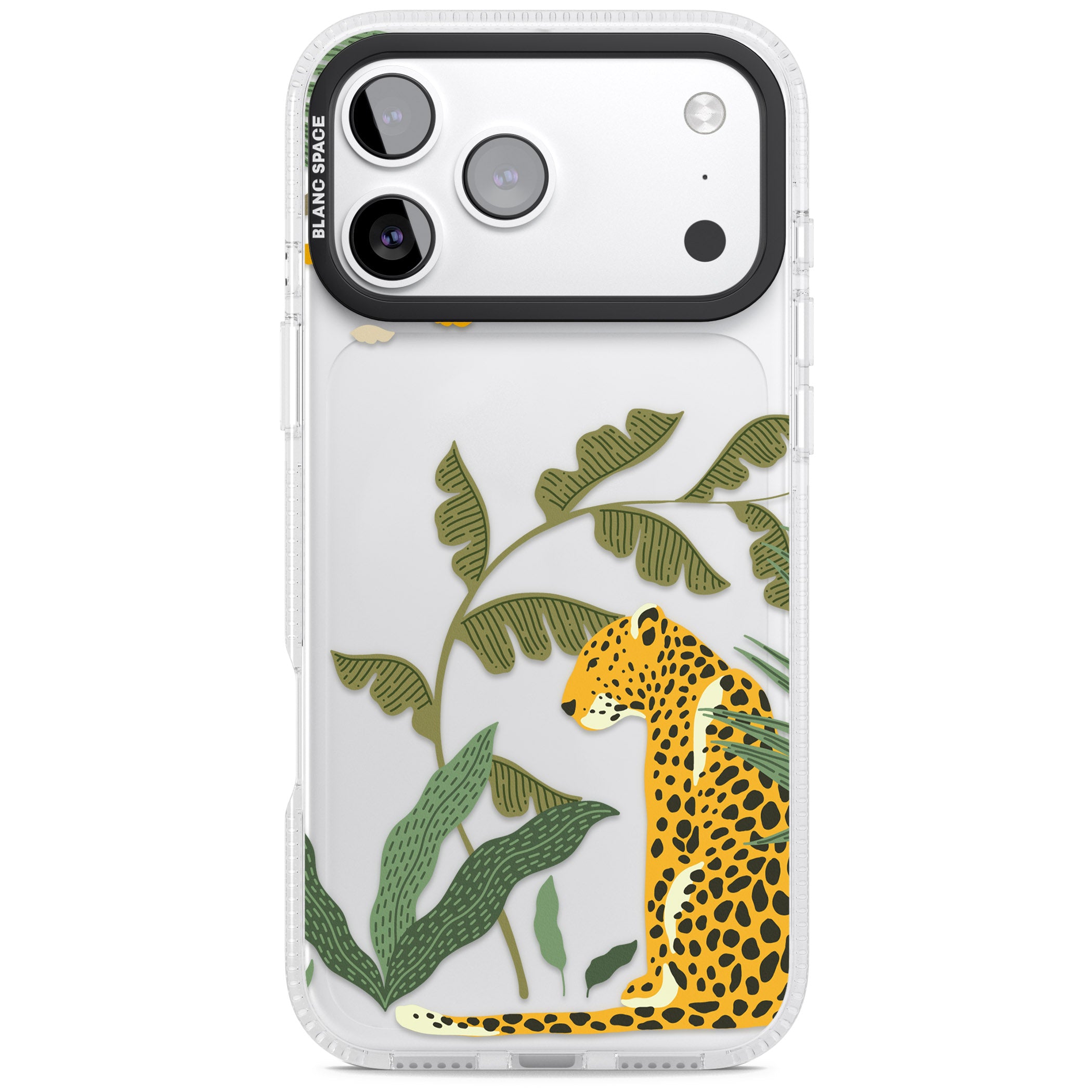 Large Jungle Cat Pattern iPhone 17 Pro Impact Air Clear Phone Case