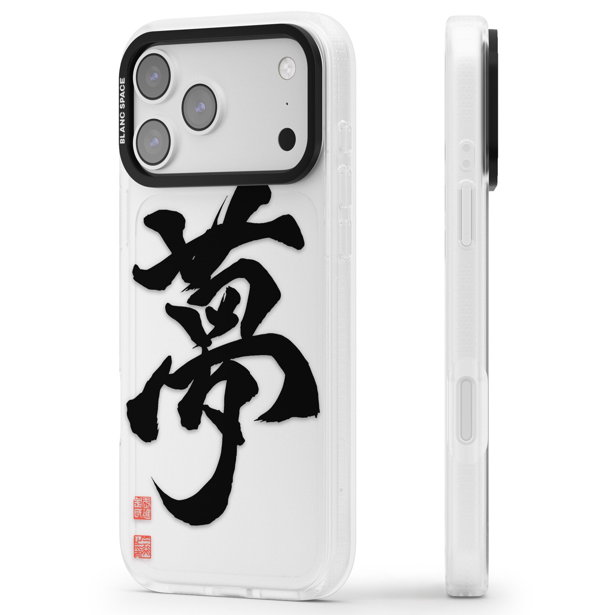 Japanese Kanji Dream iPhone 17 Pro Impact Air Clear Phone Case Side Profile