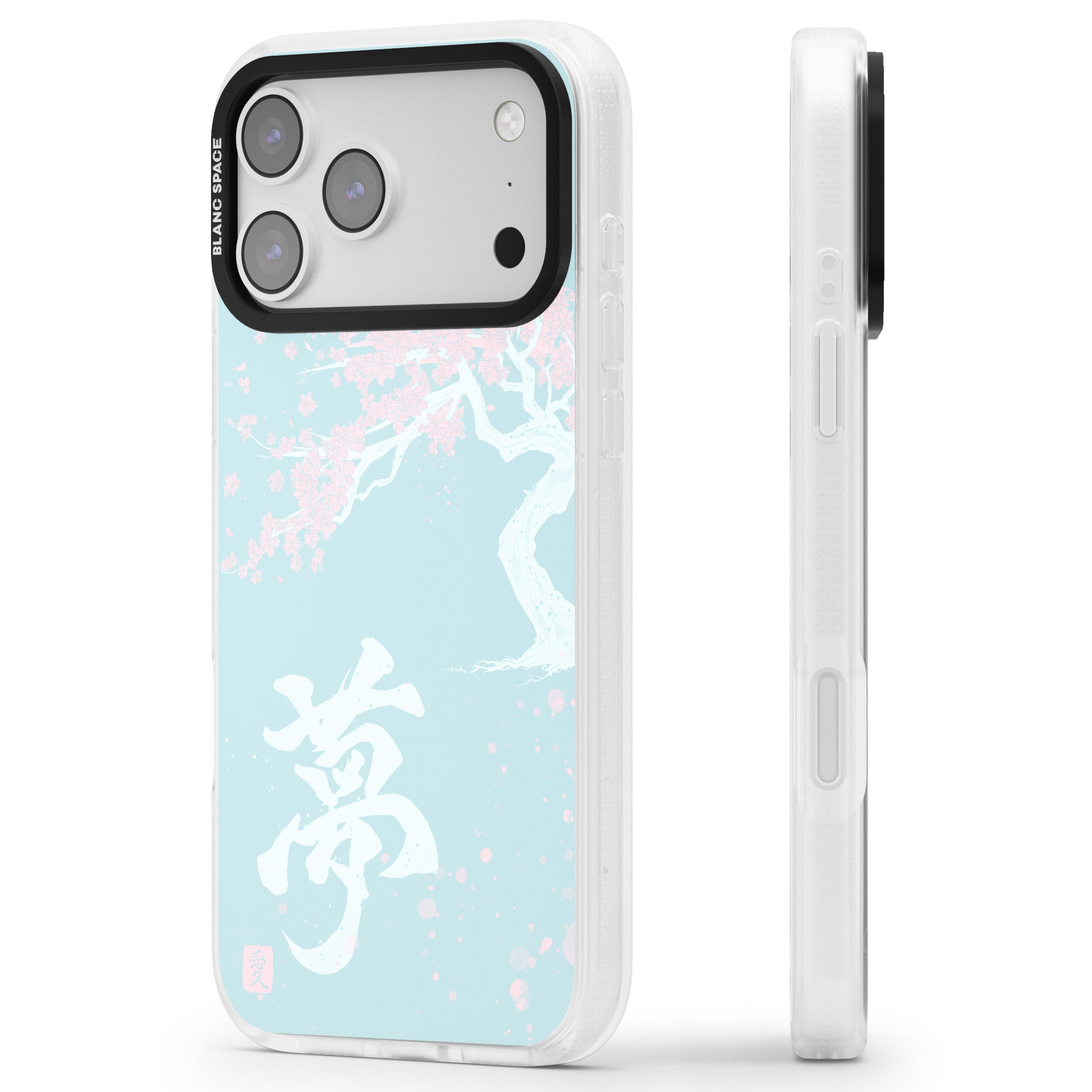 Dreams Cherry Blossom iPhone 17 Pro Impact Air Clear Phone Case Side Profile