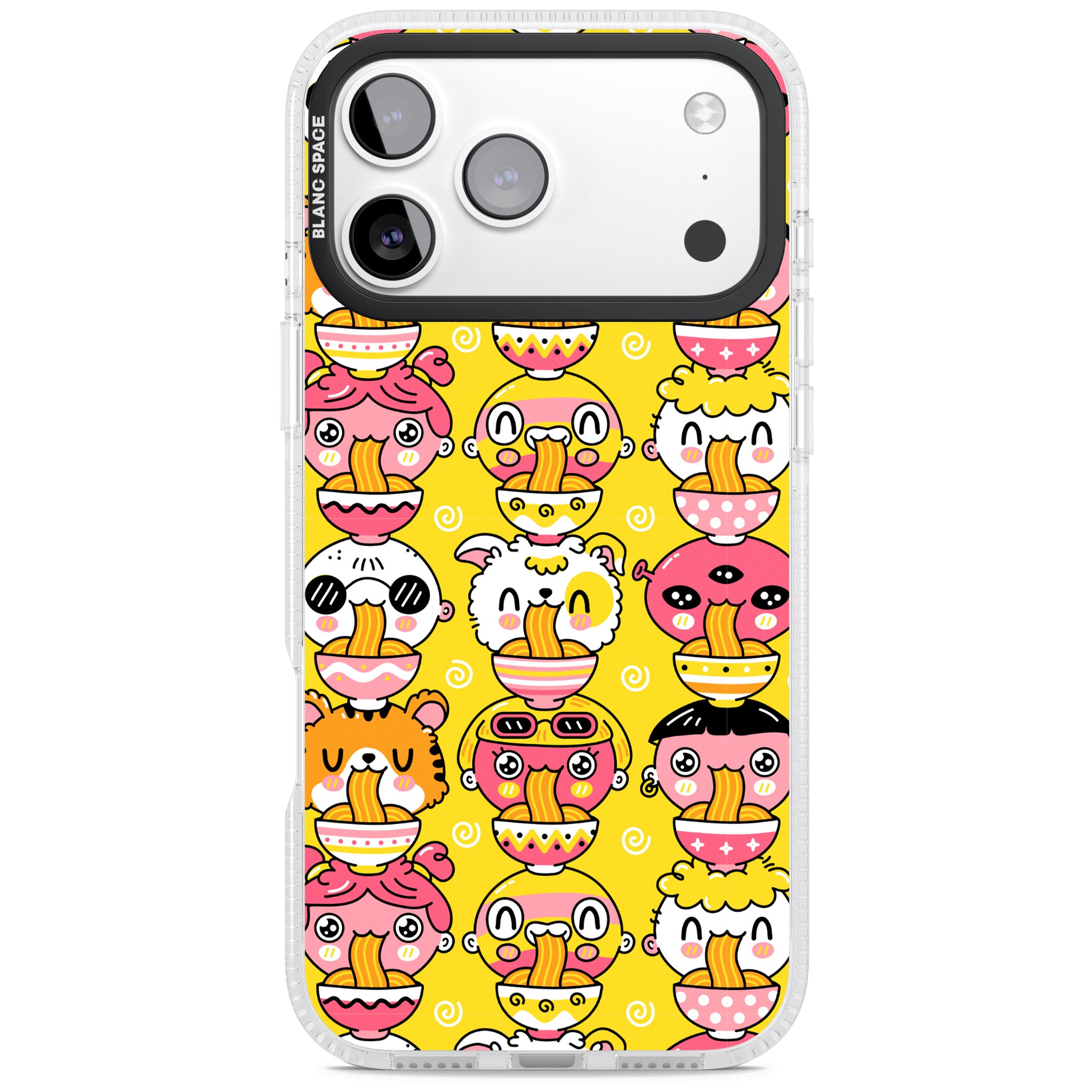Ramen Noodle Kawaii Pattern iPhone 17 Pro Impact Air Clear Phone Case
