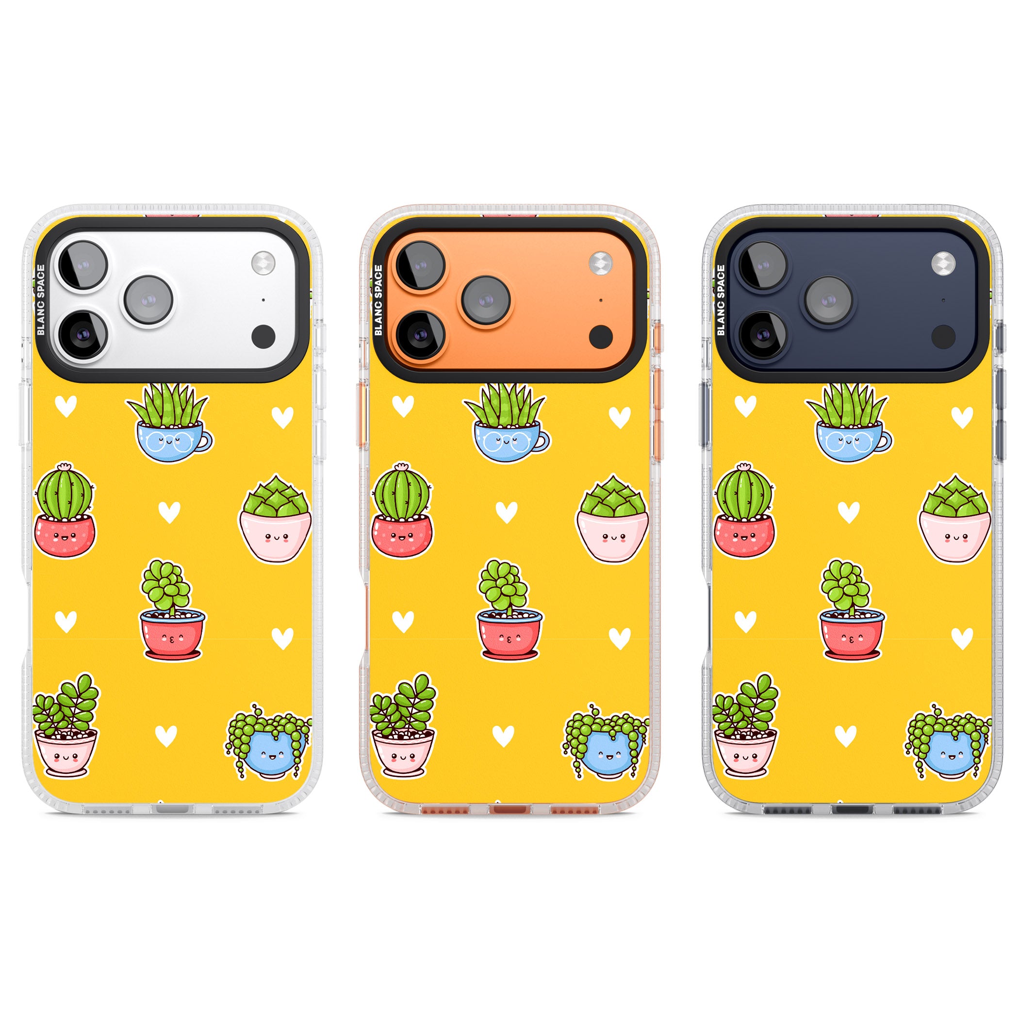 Plant Faces Kawaii Pattern iPhone 17 Pro Impact Air Clear Phone Case APT Impact Protection