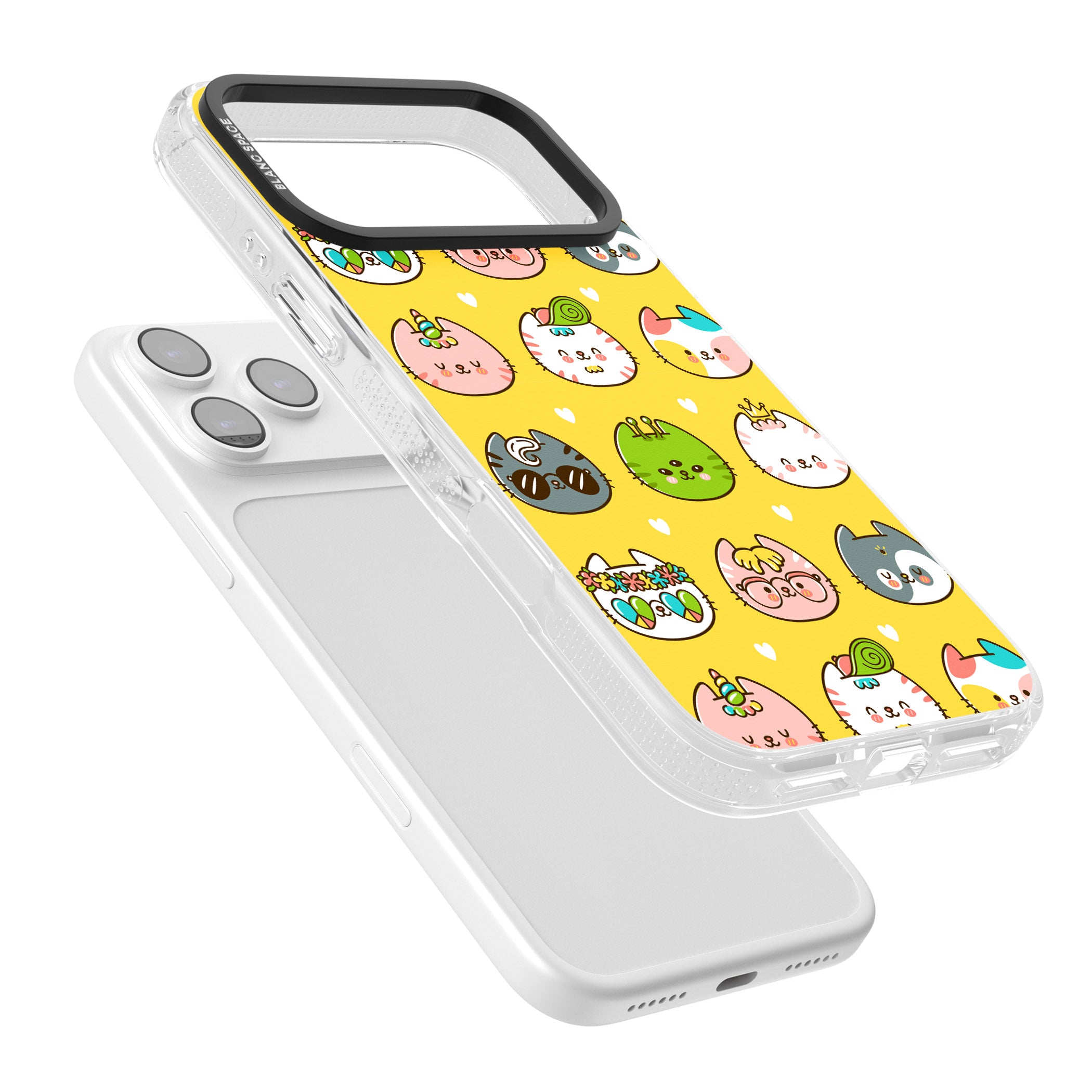Mythical Cats Kawaii Pattern iPhone 17 Pro Impact Air Clear Phone Case Colours