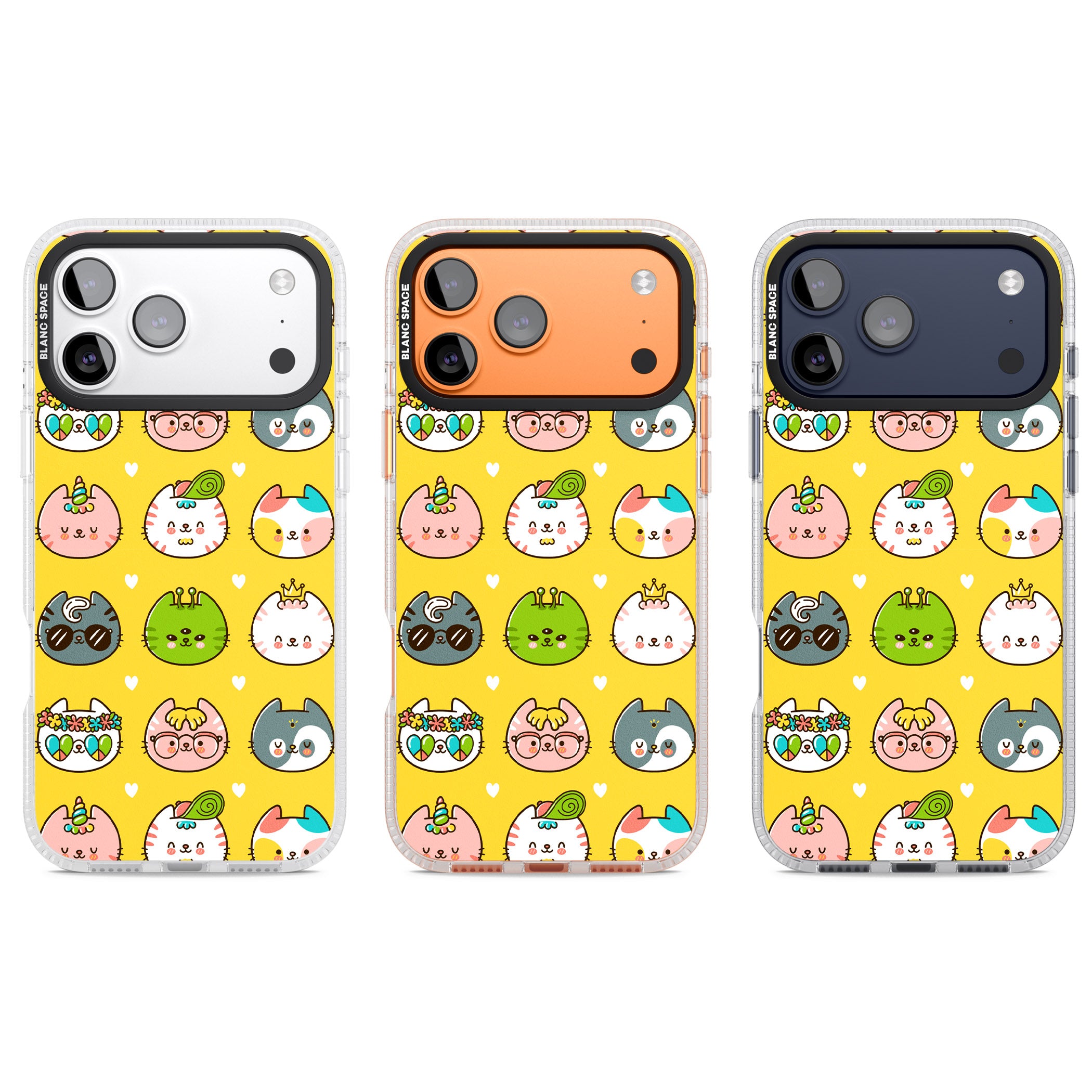 Mythical Cats Kawaii Pattern iPhone 17 Pro Impact Air Clear Phone Case APT Impact Protection