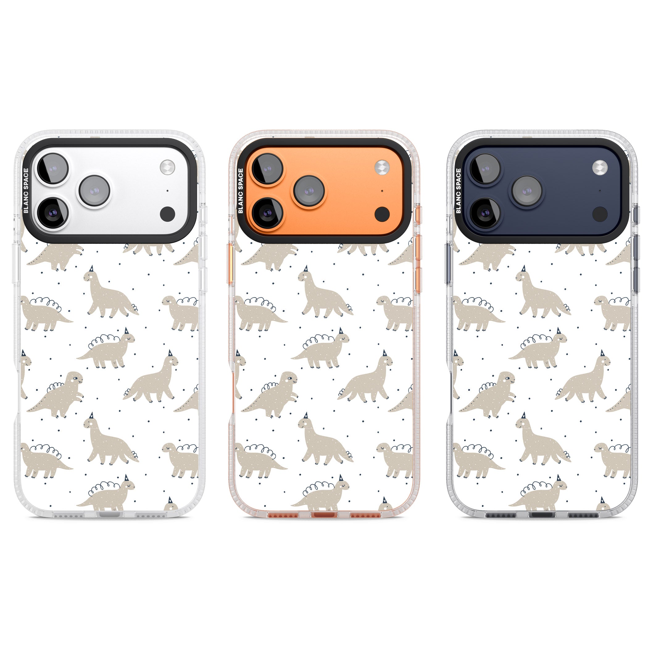 Party Dino Pattern iPhone 17 Pro Impact Air Clear Phone Case APT Impact Protection