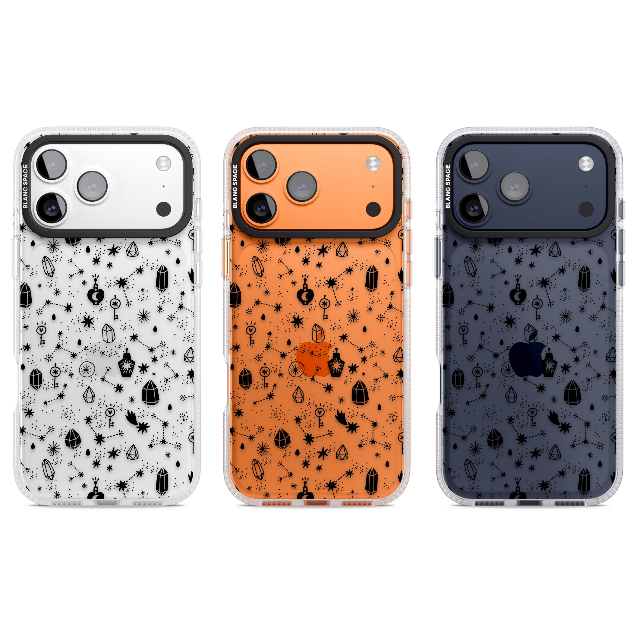 Black Cosmic Crystal iPhone 17 Pro Impact Air Clear Phone Case APT Impact Protection