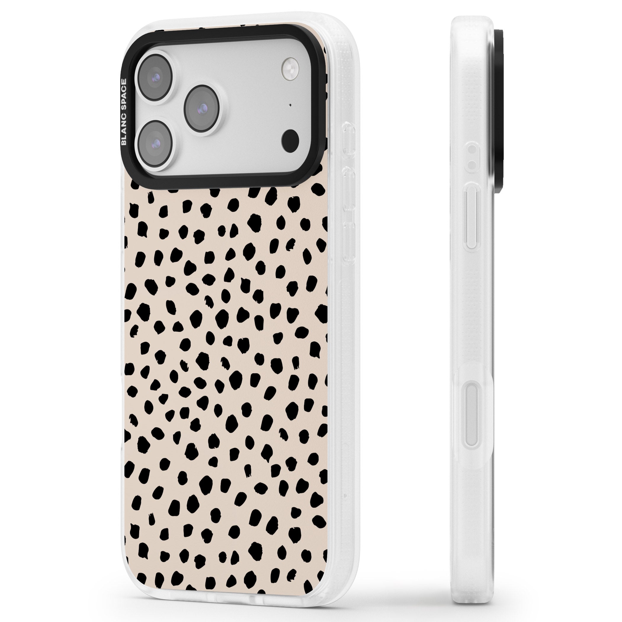 Almond Latte iPhone 17 Pro Impact Air Clear Phone Case Side Profile