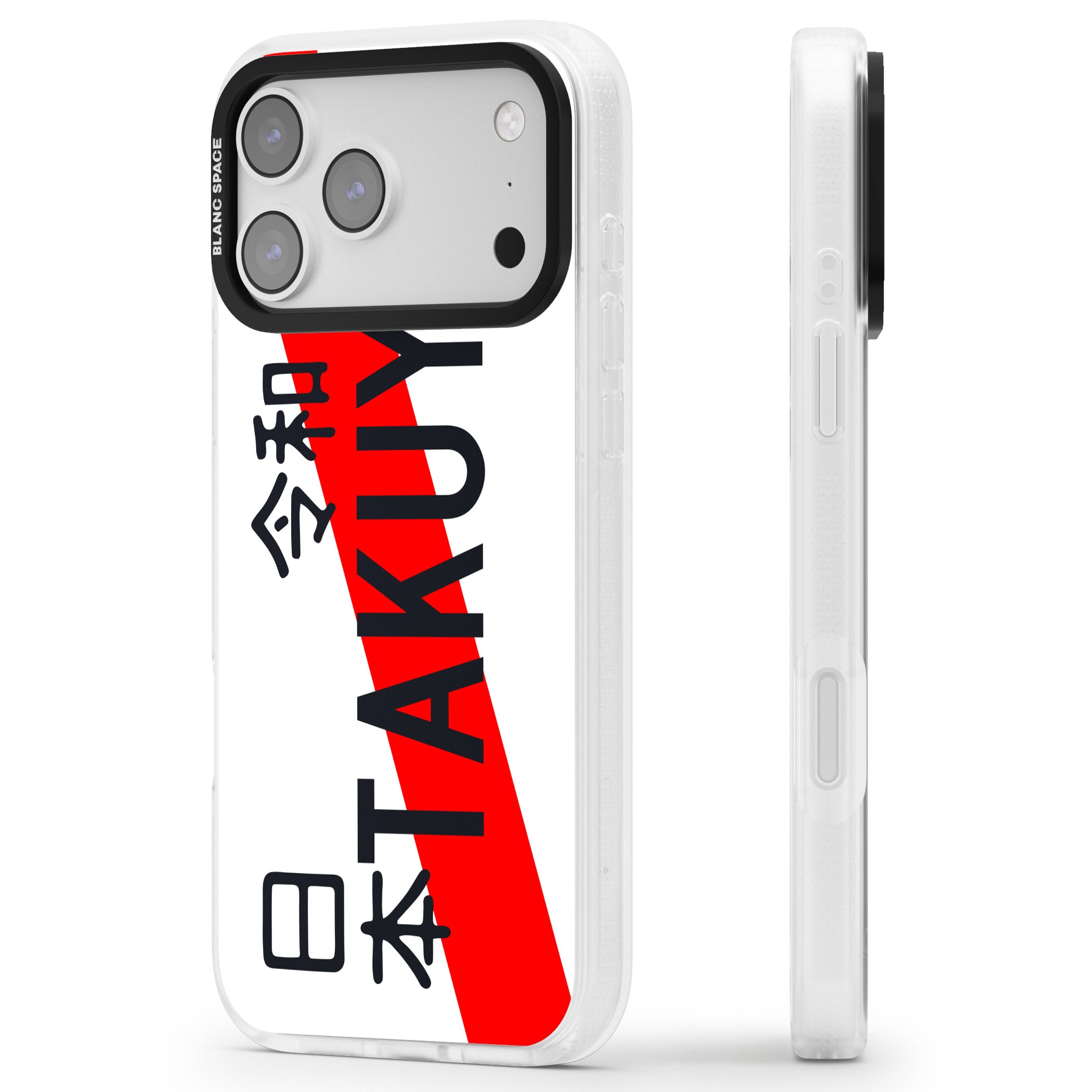 Personalised Japanese License Plate iPhone 17 Pro Impact Air Clear Phone Case Side Profile