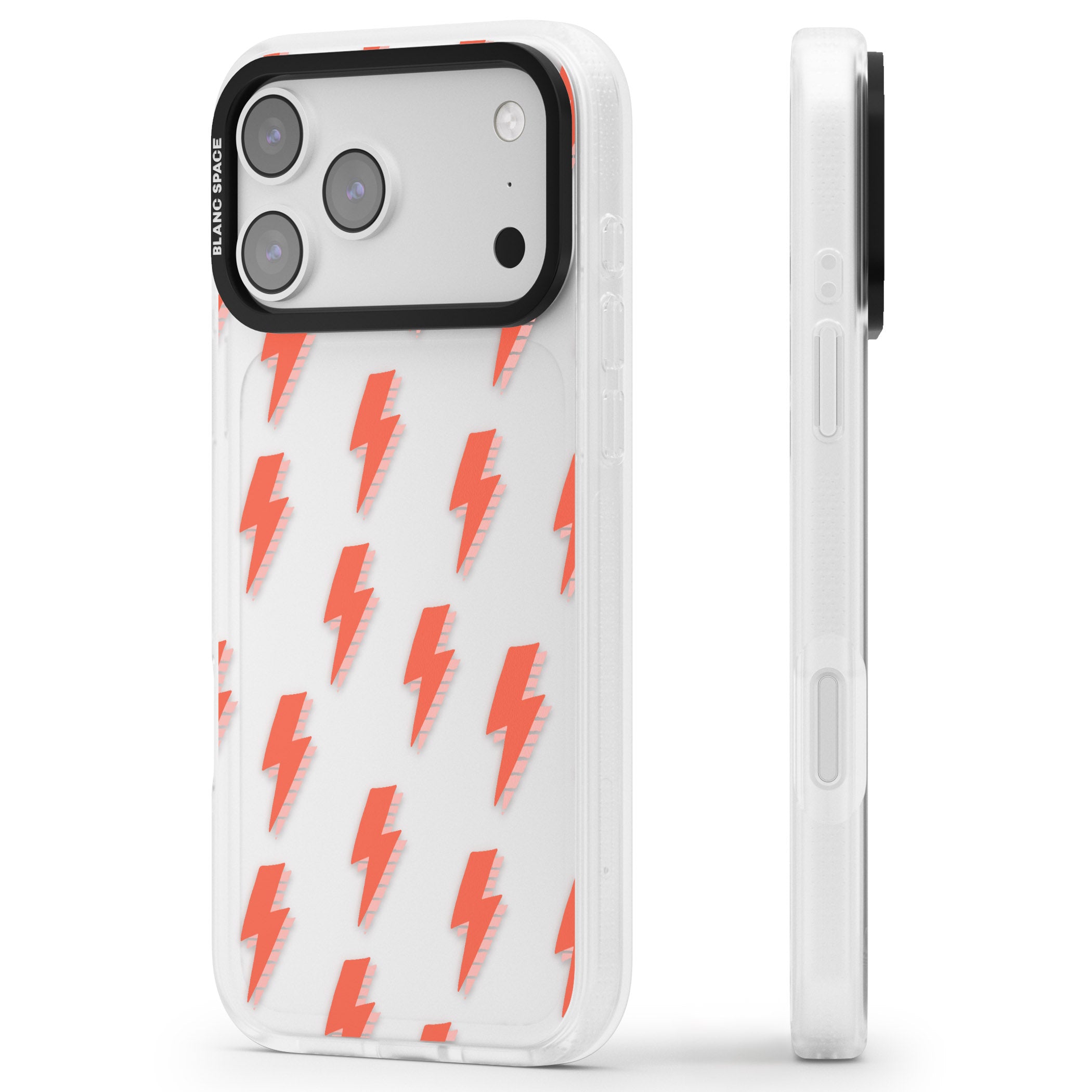Pop Lightning iPhone 17 Pro Impact Air Clear Phone Case Side Profile