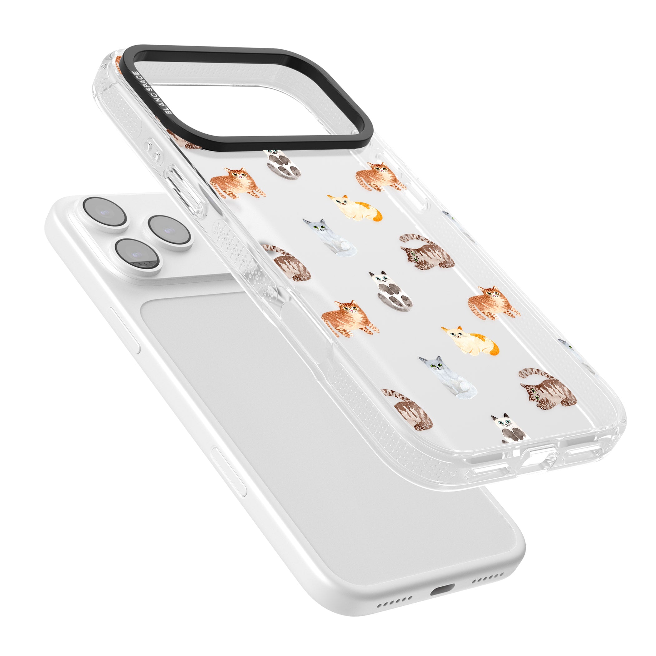 Cute Cat Pattern Classic iPhone 17 Pro Impact Air Clear Phone Case Colours