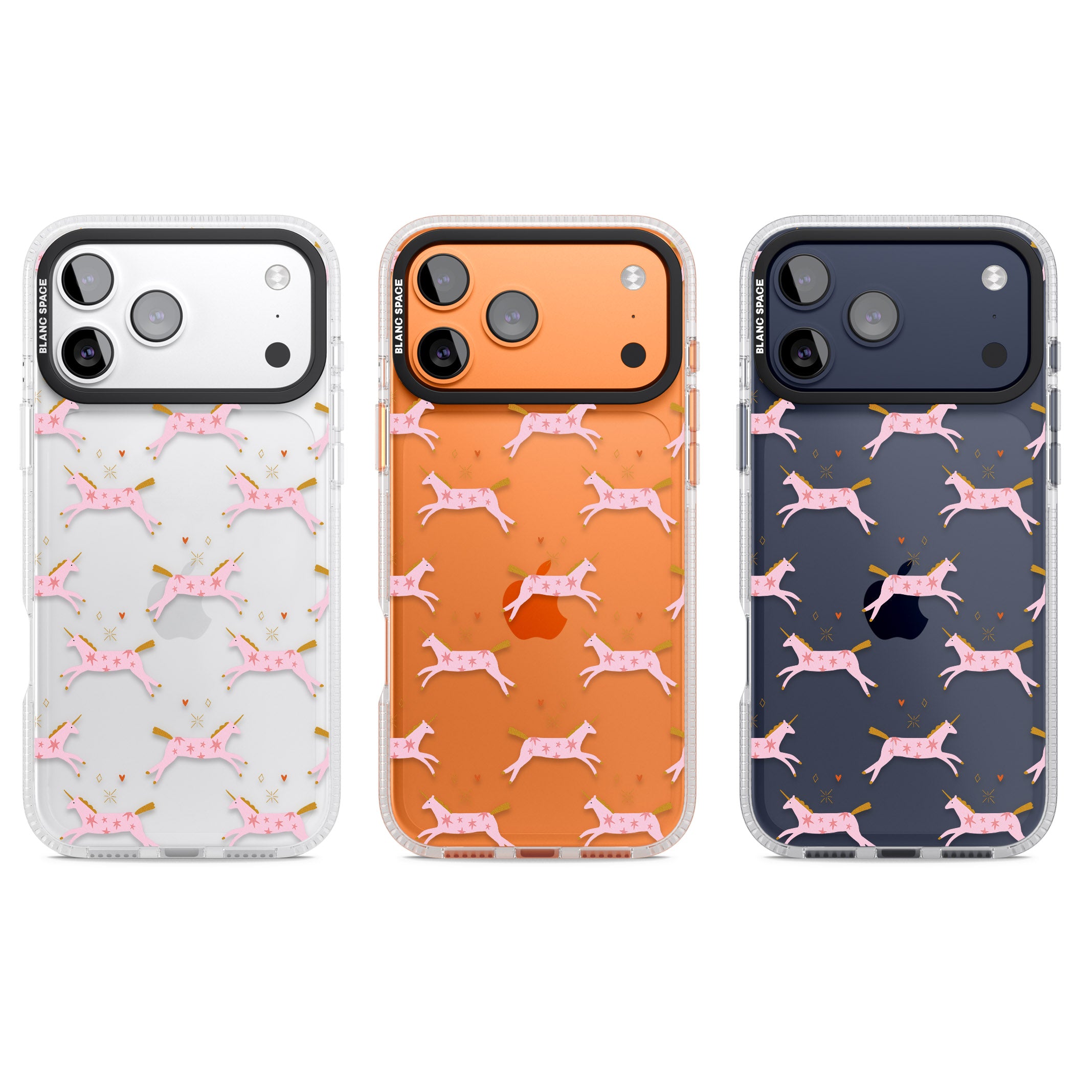 Pink Unicorn iPhone 17 Pro Impact Air Clear Phone Case APT Impact Protection