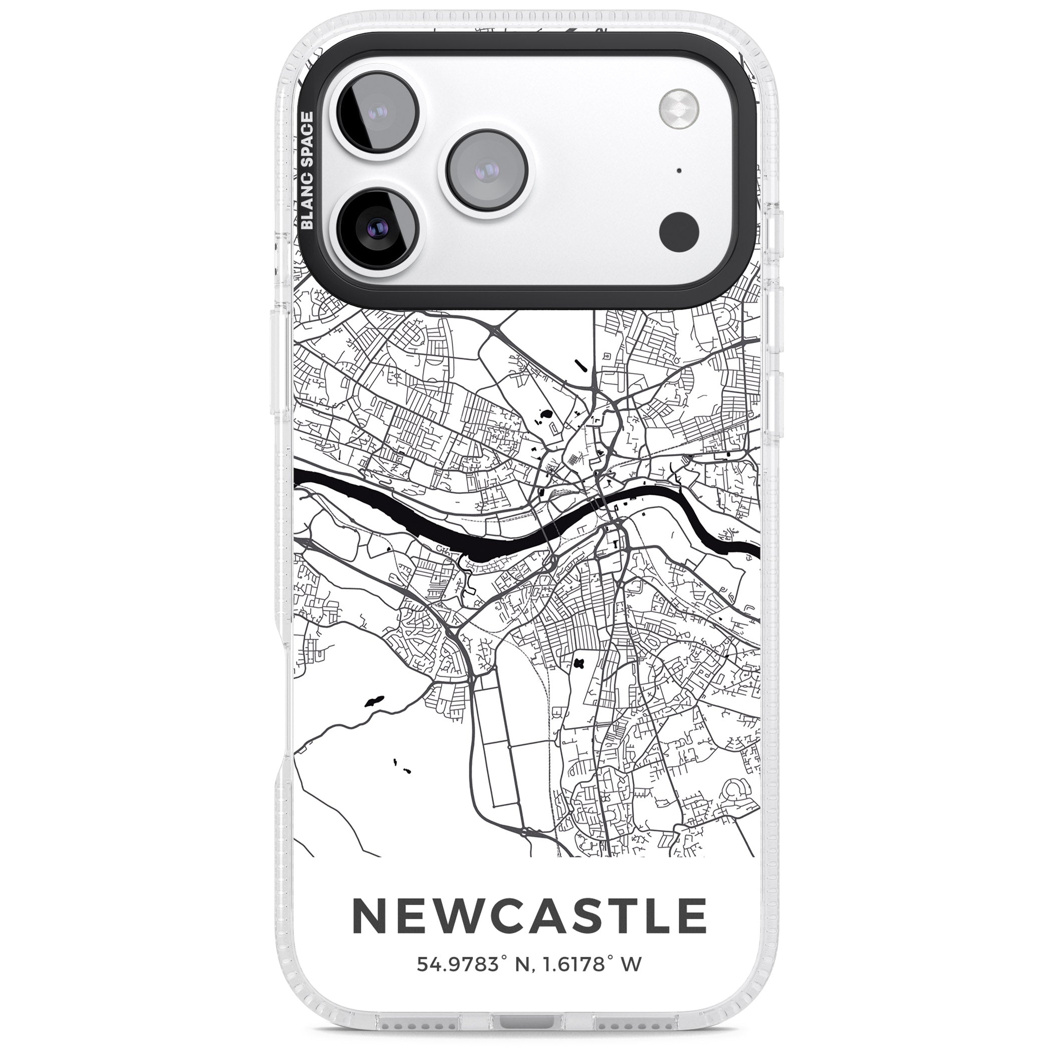 Newcastle City Map iPhone 17 Pro Impact Air Clear Phone Case