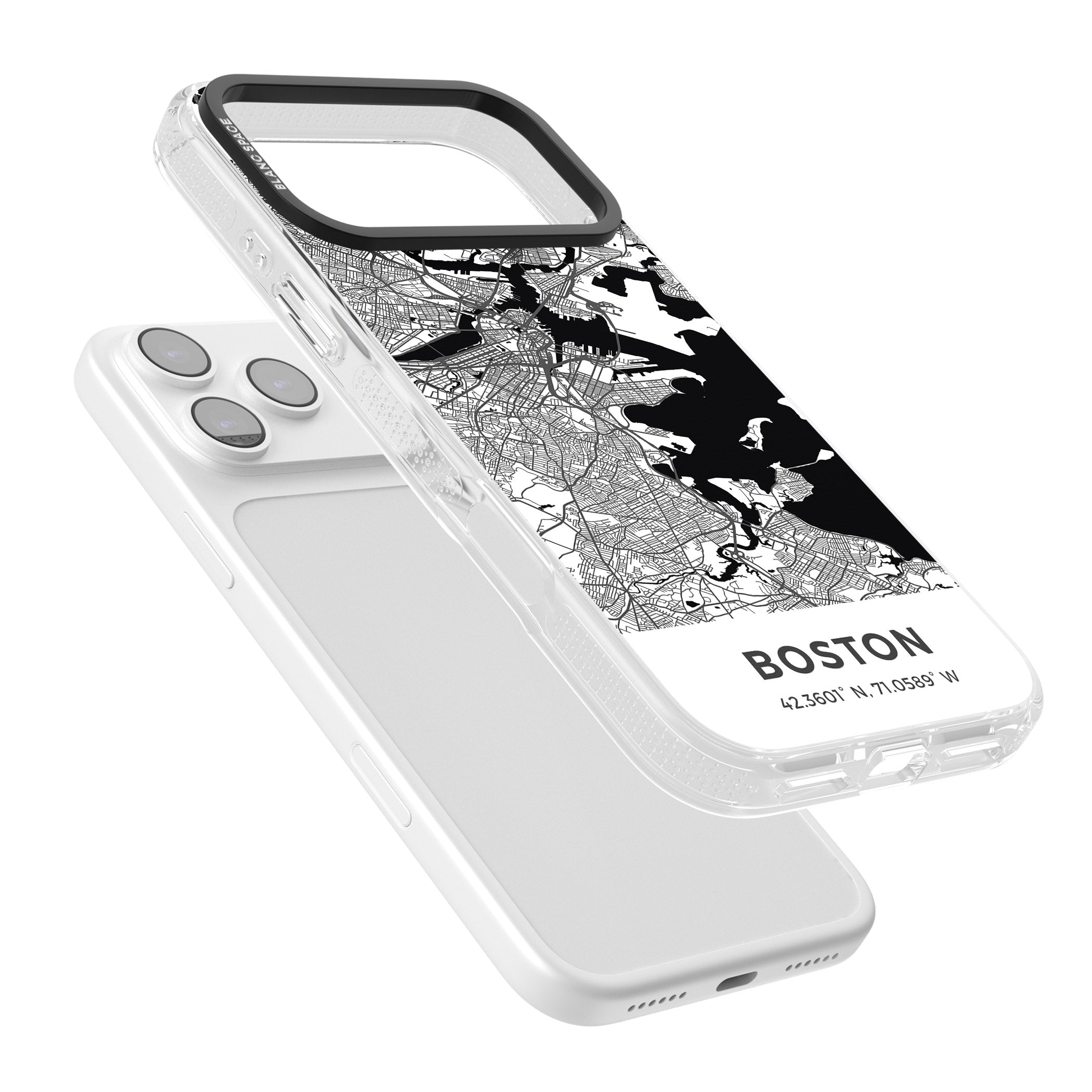 Boston Map iPhone 17 Pro Impact Air Clear Phone Case Colours