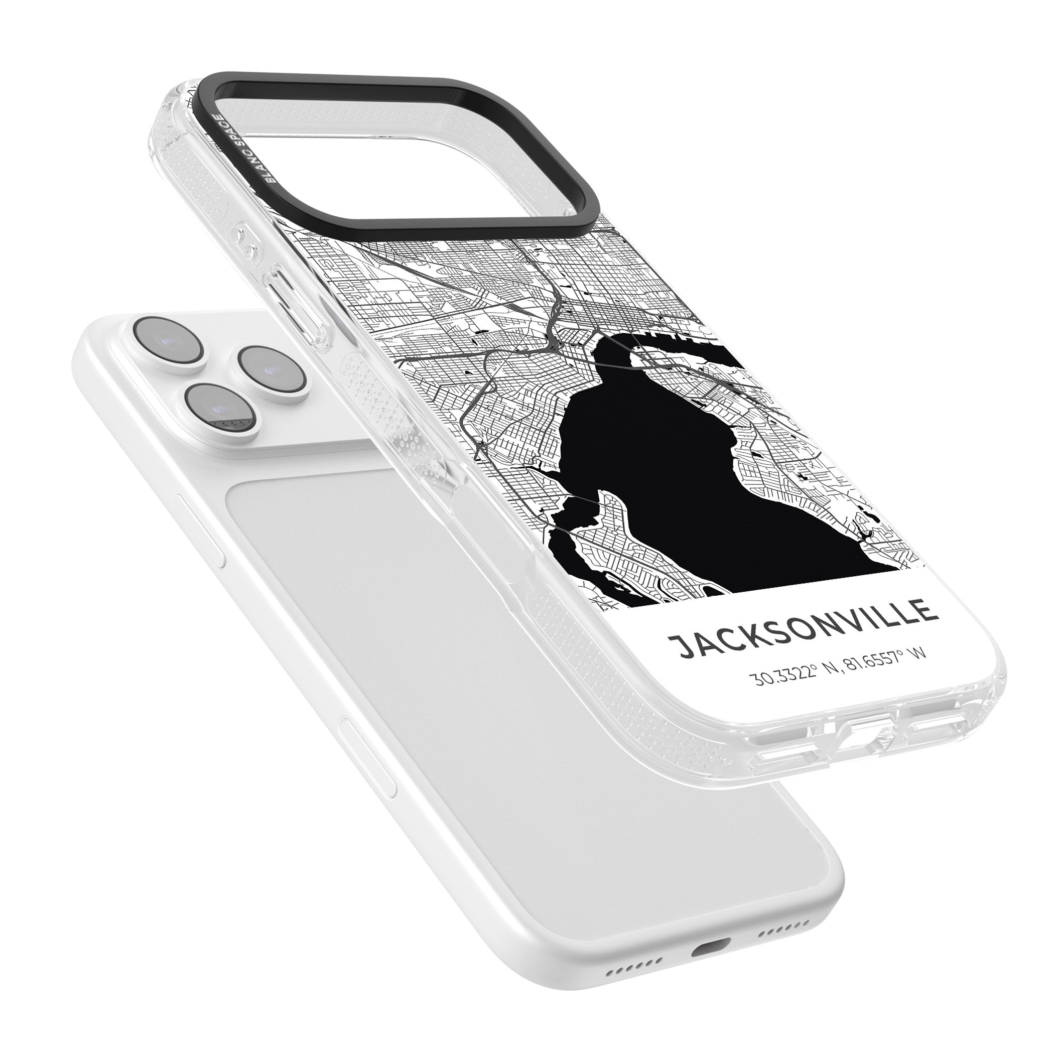 Jacksonville Map iPhone 17 Pro Impact Air Clear Phone Case Colours