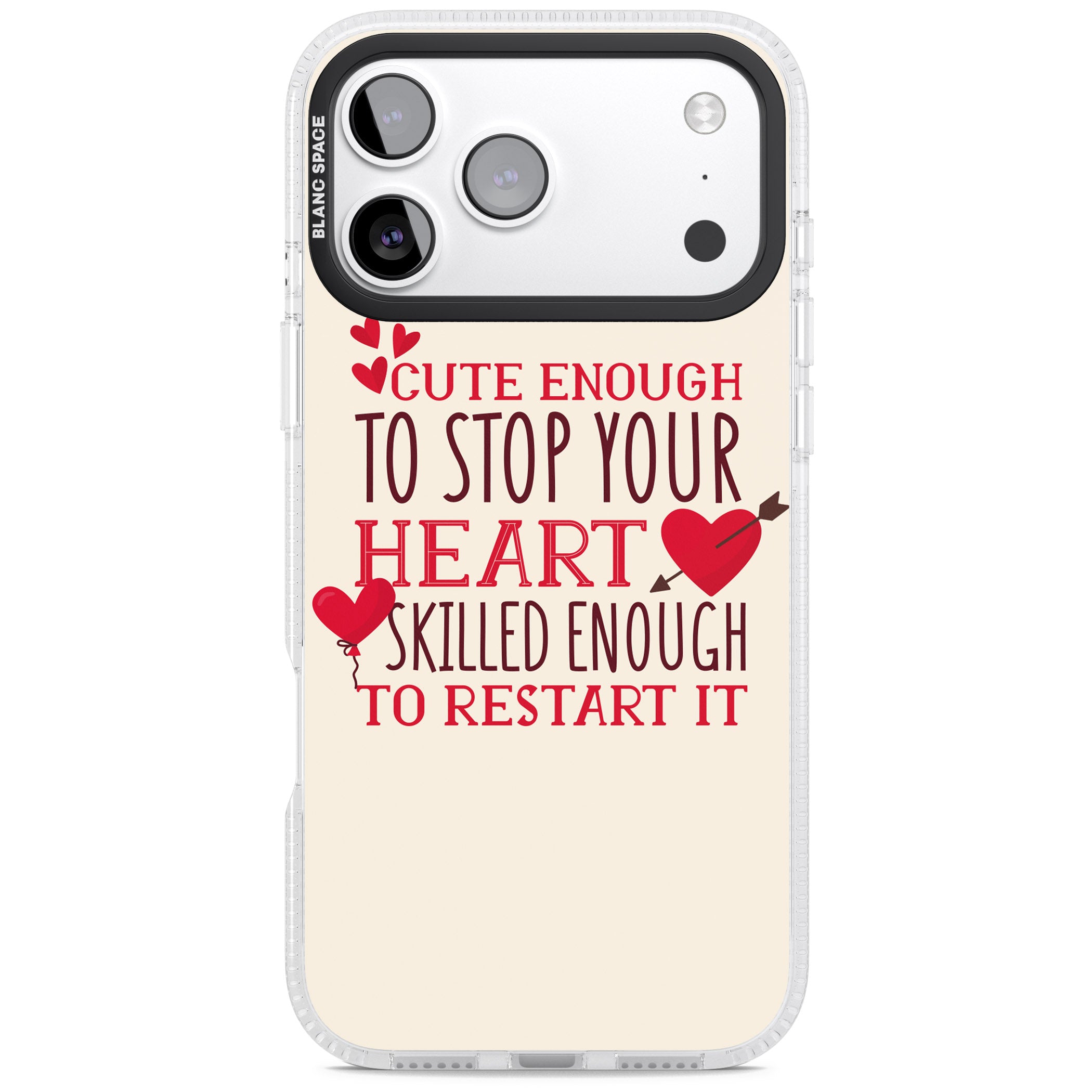 Cute Enough To Stop Your Heart iPhone 17 Pro Impact Air Clear Phone Case