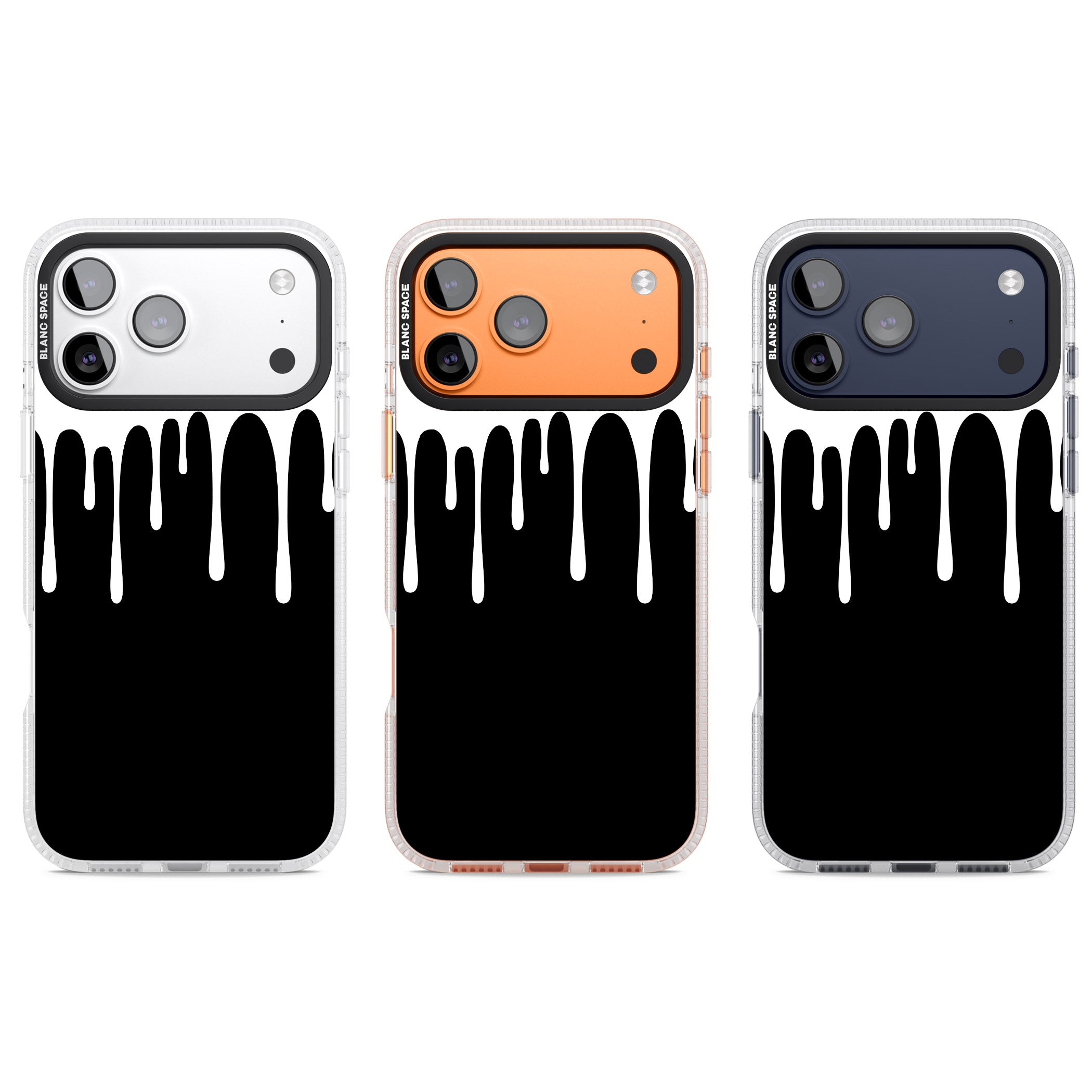 Melted Effect: White & Black iPhone 17 Pro Impact Air Clear Phone Case APT Impact Protection