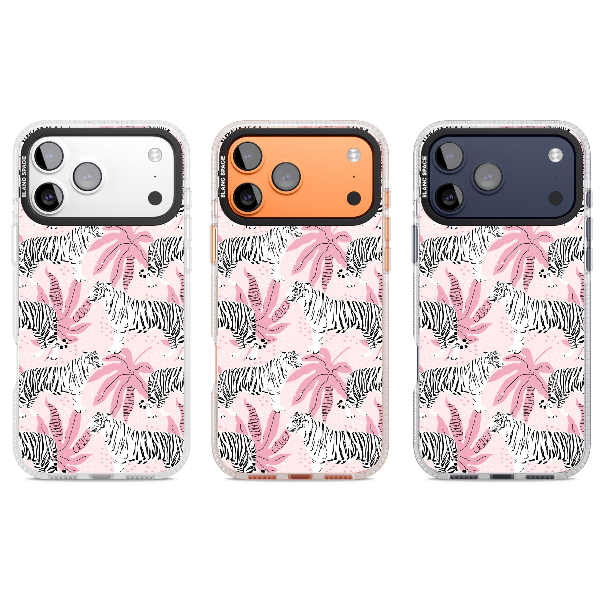 Pink Tiger Palm iPhone 17 Pro Impact Air Clear Phone Case APT Impact Protection