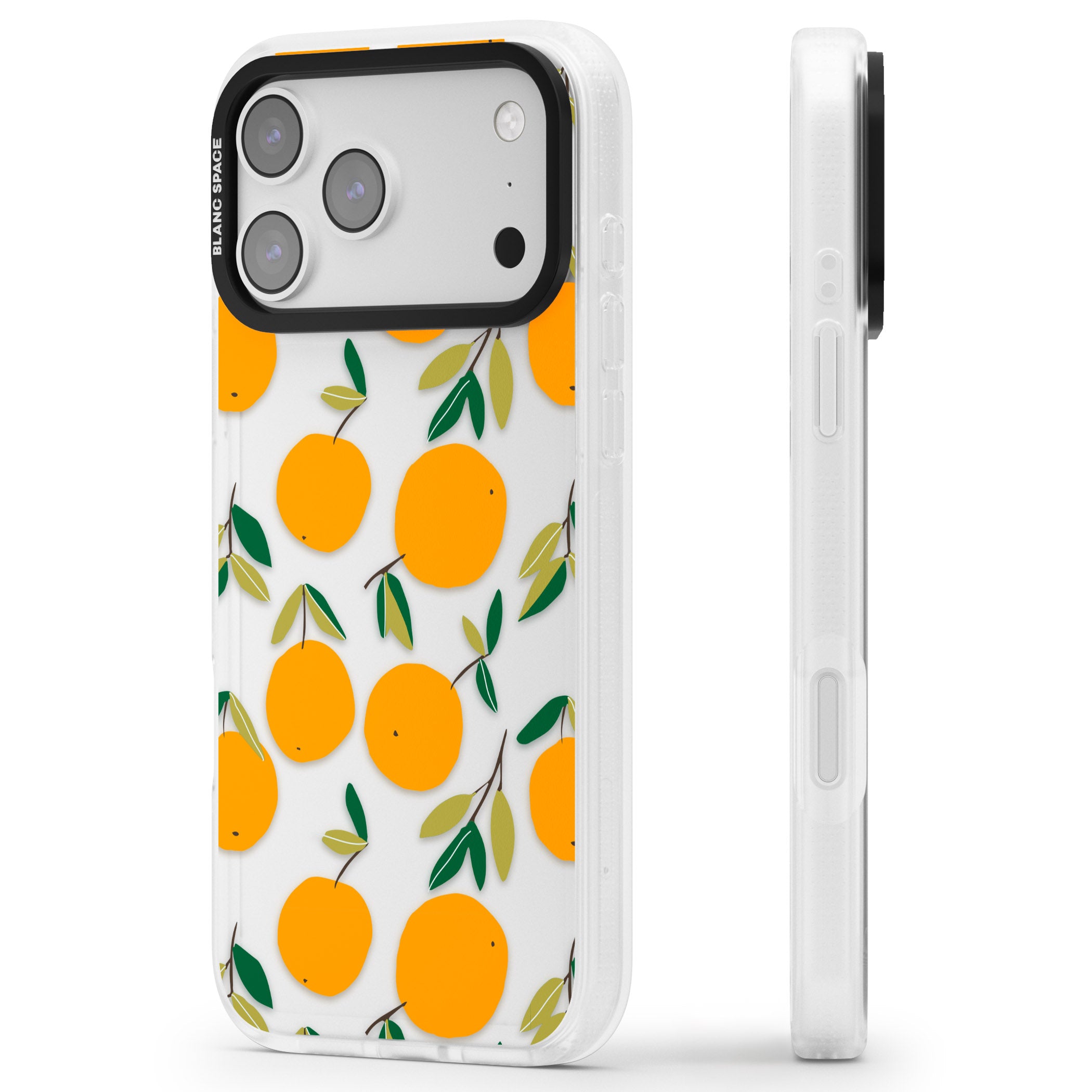 Citrus Grove iPhone 17 Pro Impact Air Clear Phone Case Side Profile