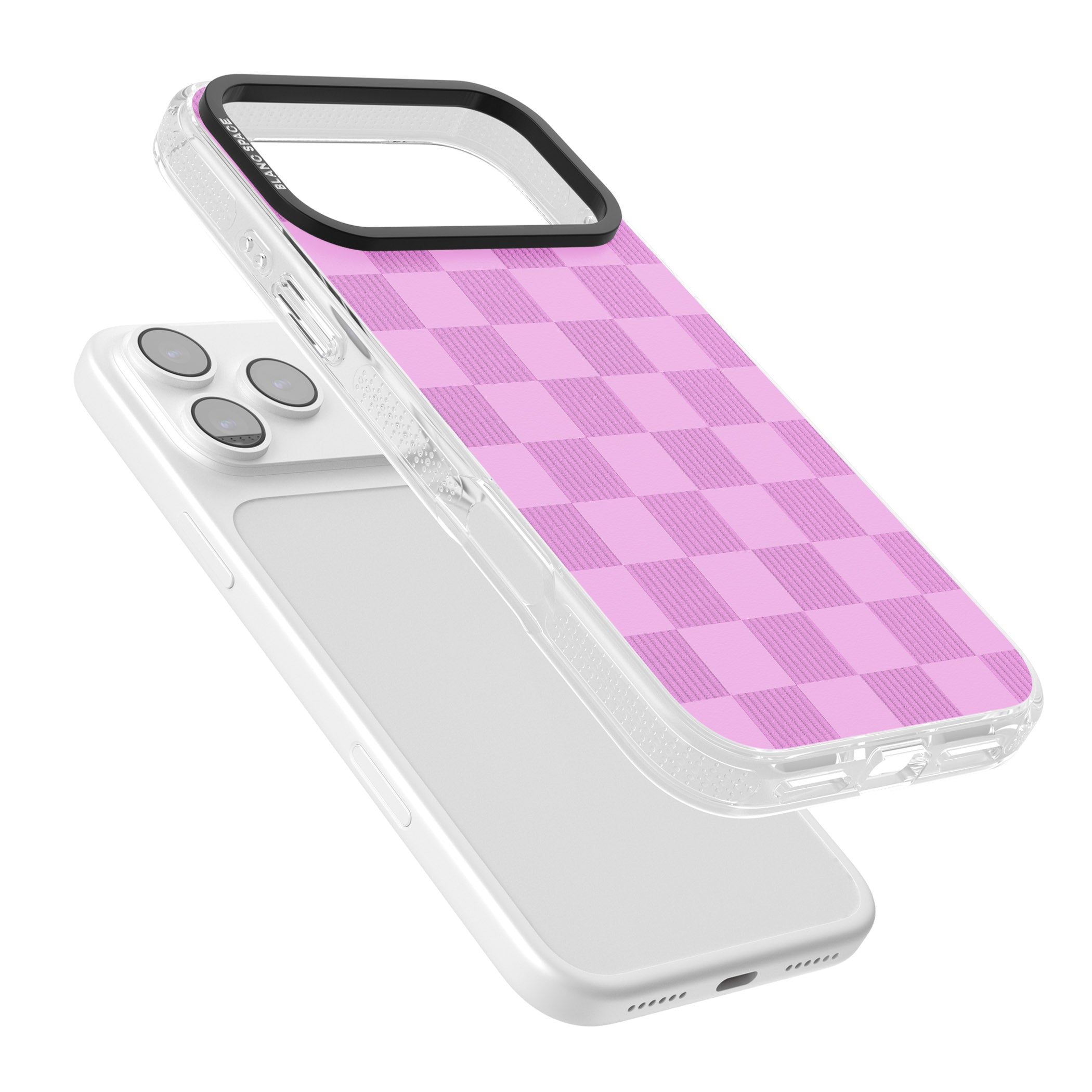 Bubblegum Checkered iPhone 17 Pro Impact Air Clear Phone Case Colours