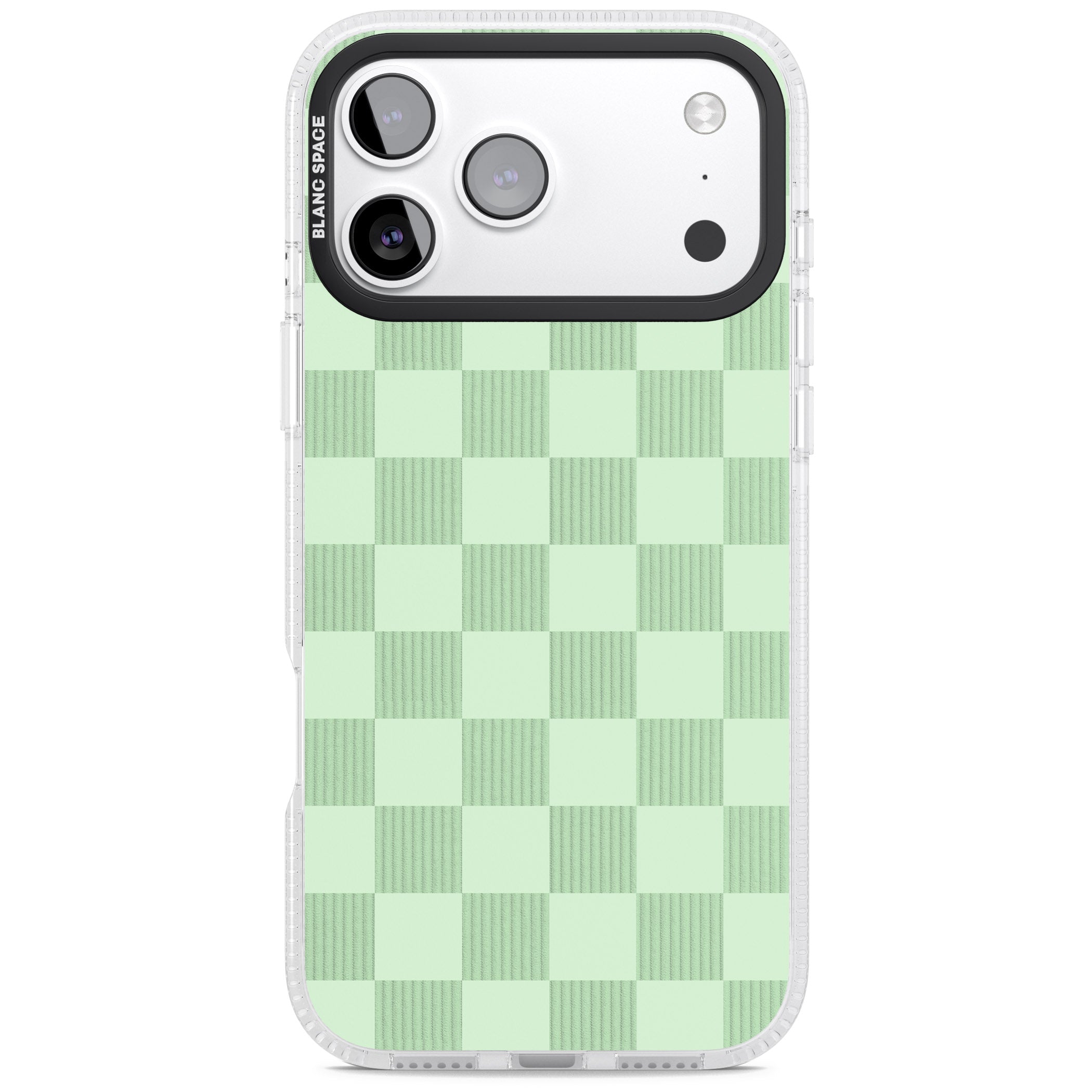 Seafoam Checkered iPhone 17 Pro Impact Air Clear Phone Case