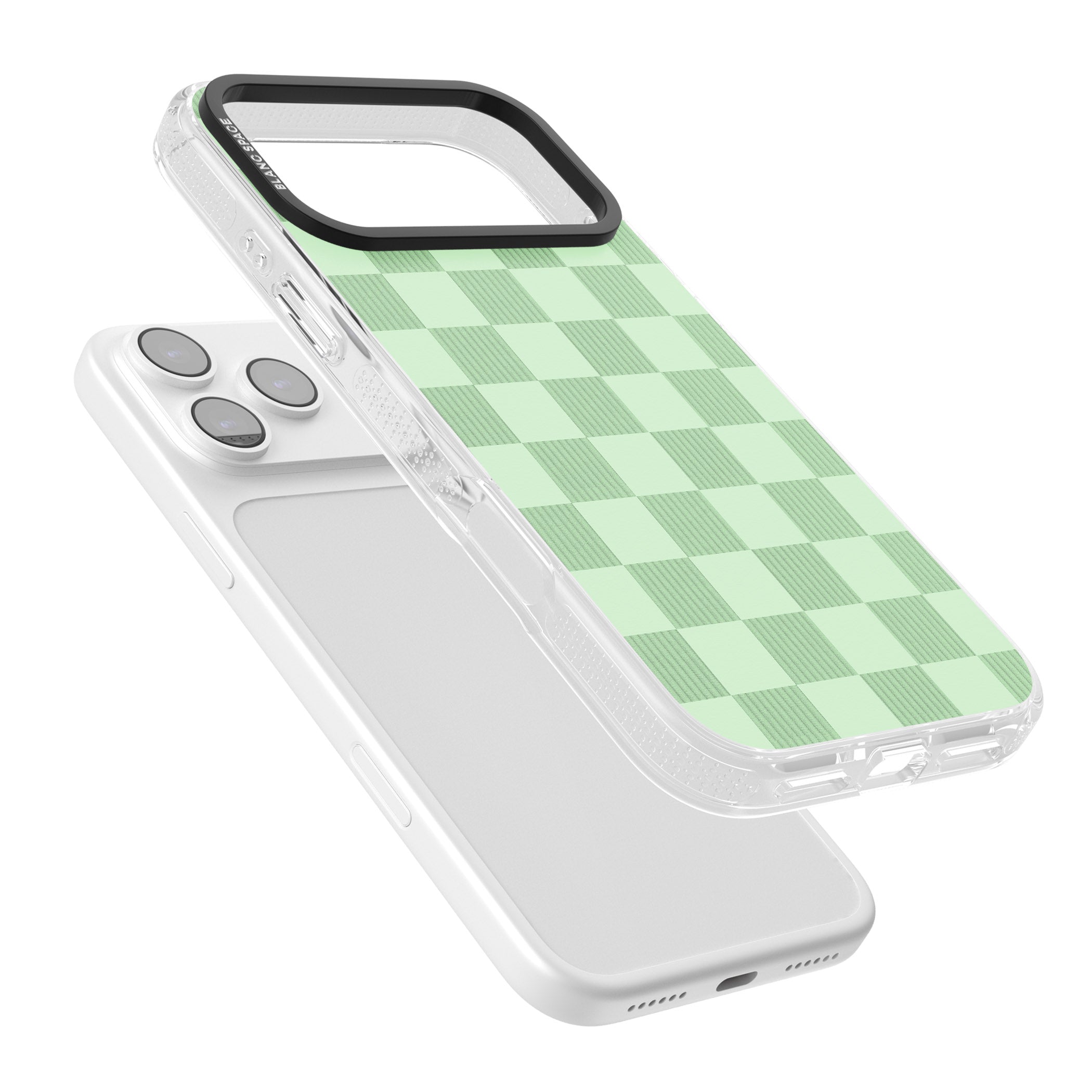 Seafoam Checkered iPhone 17 Pro Impact Air Clear Phone Case Colours