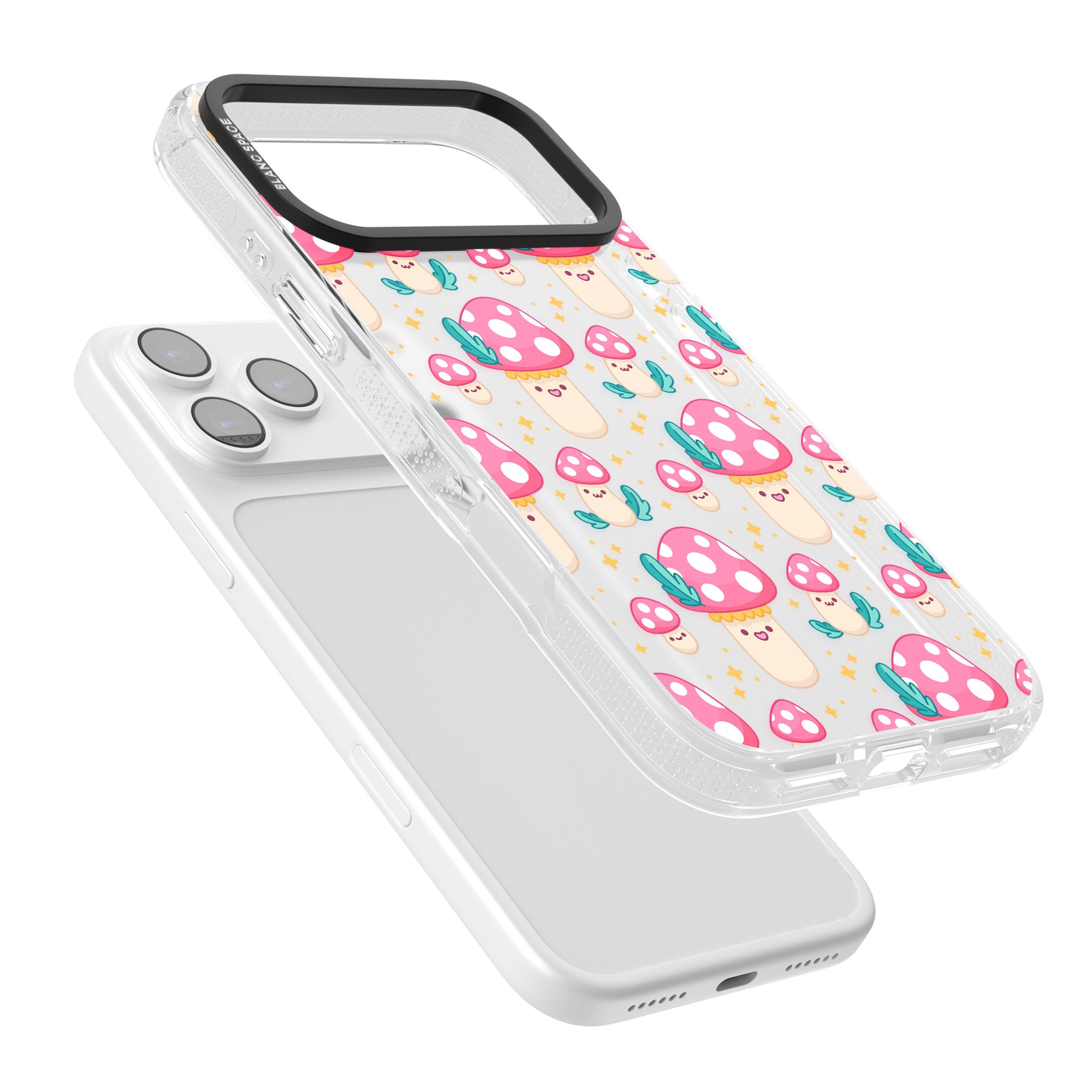 Cute Mushroom Pattern iPhone 17 Pro Impact Air Clear Phone Case Colours