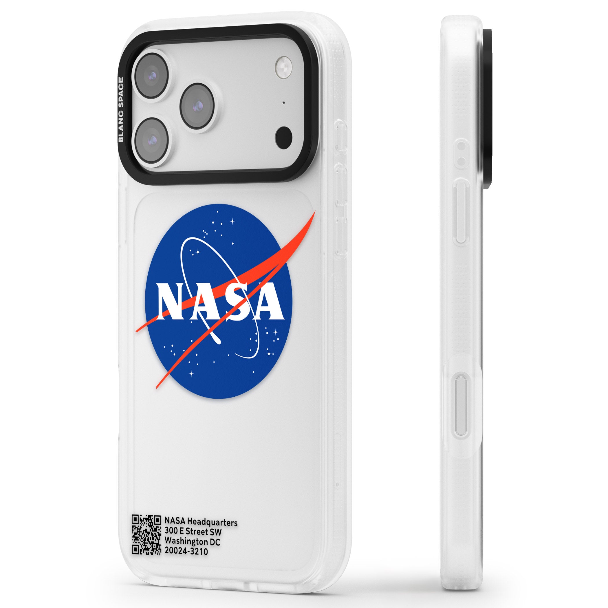 Nasa Meatball iPhone 17 Pro Impact Air Clear Phone Case Side Profile
