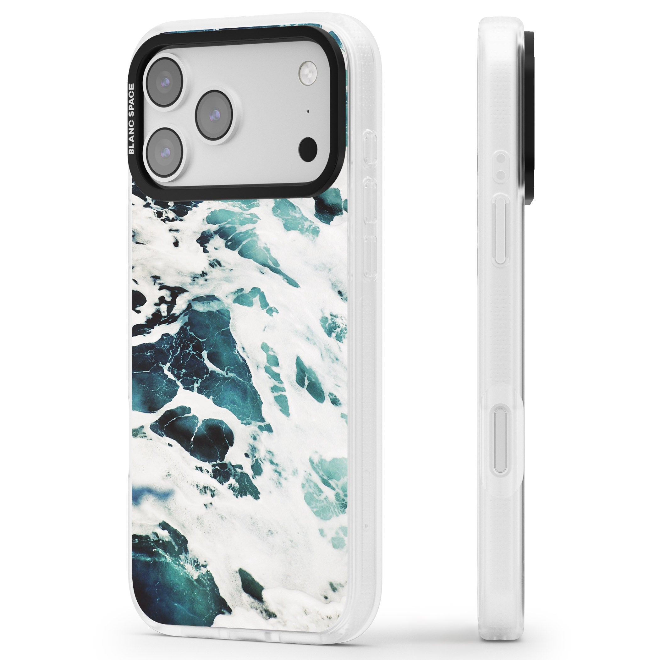 Ocean Surge iPhone 17 Pro Impact Air Clear Phone Case Side Profile