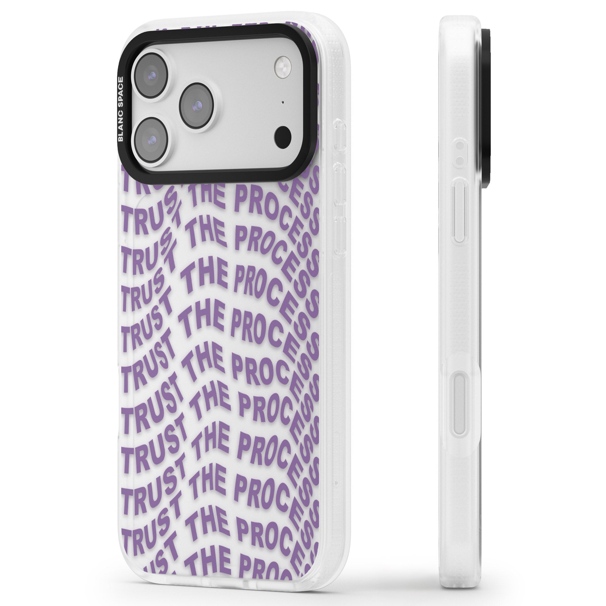 Trust The Process iPhone 17 Pro Impact Air Clear Phone Case Side Profile