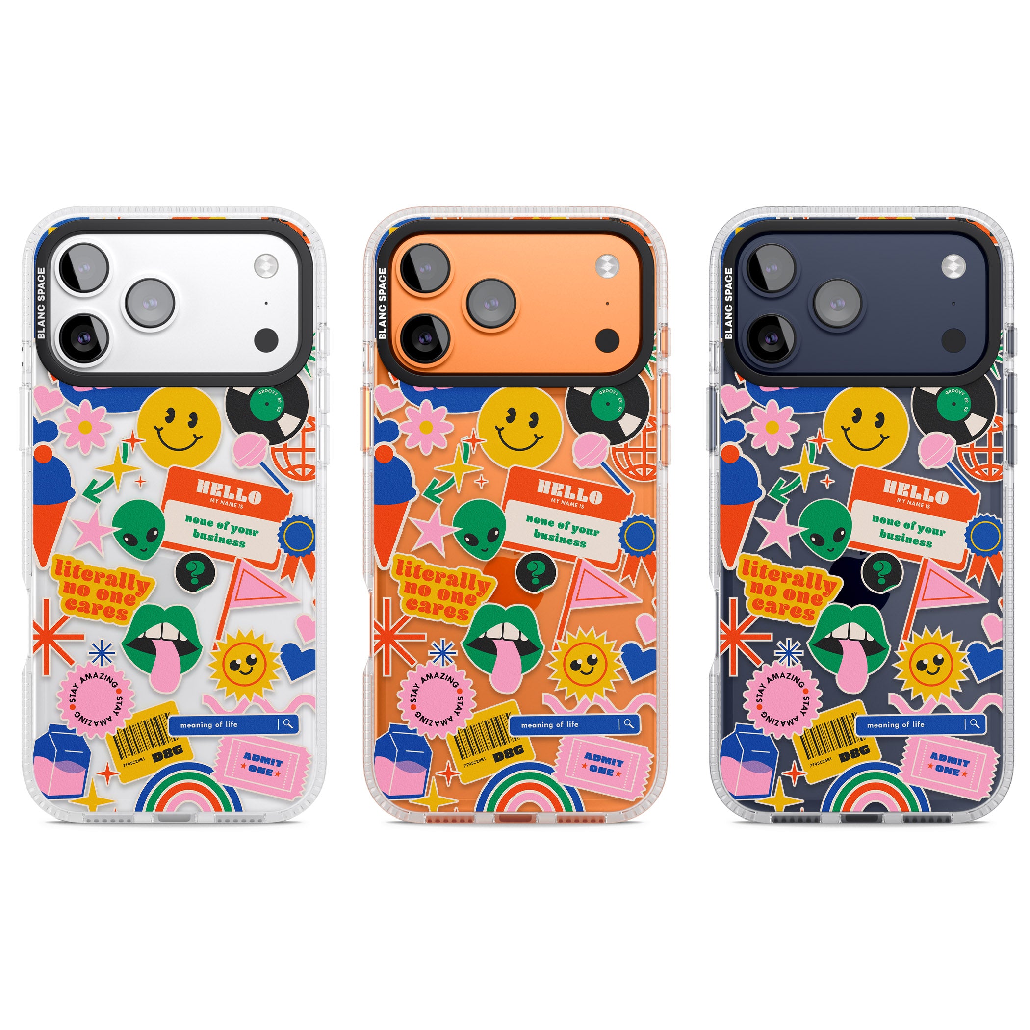 Nostalgic Sticker Vibes iPhone 17 Pro Impact Air Clear Phone Case APT Impact Protection