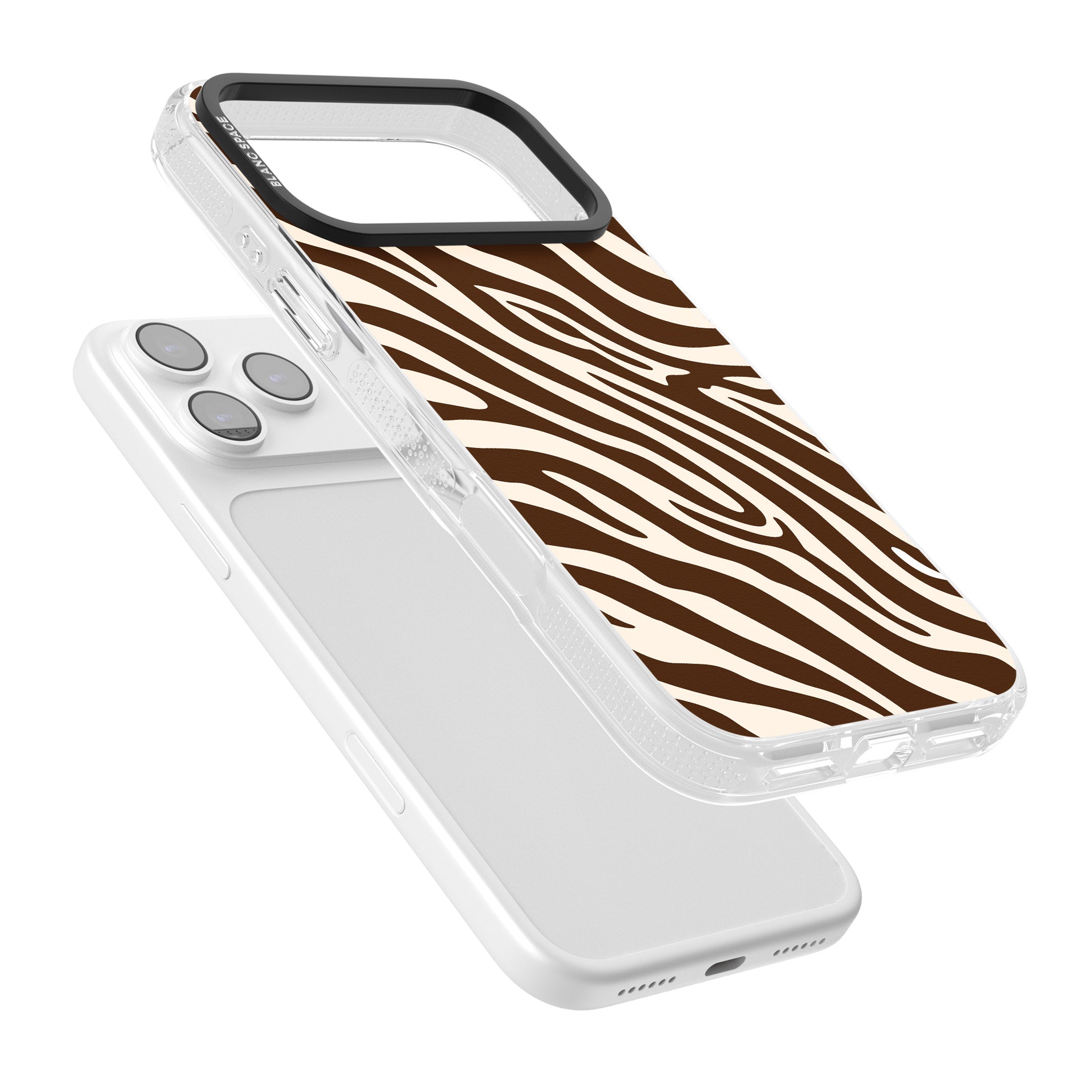 Brown & Cream Zebra iPhone 17 Pro Impact Air Clear Phone Case Colours