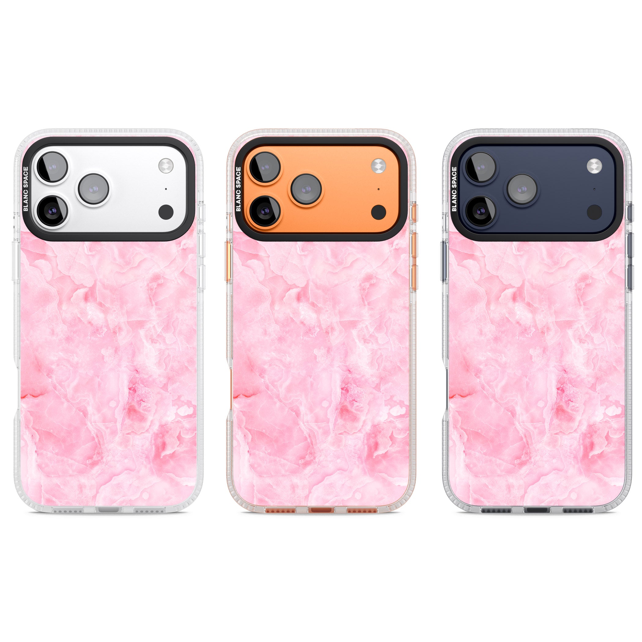 Pink Onyx Marble iPhone 17 Pro Impact Air Clear Phone Case APT Impact Protection