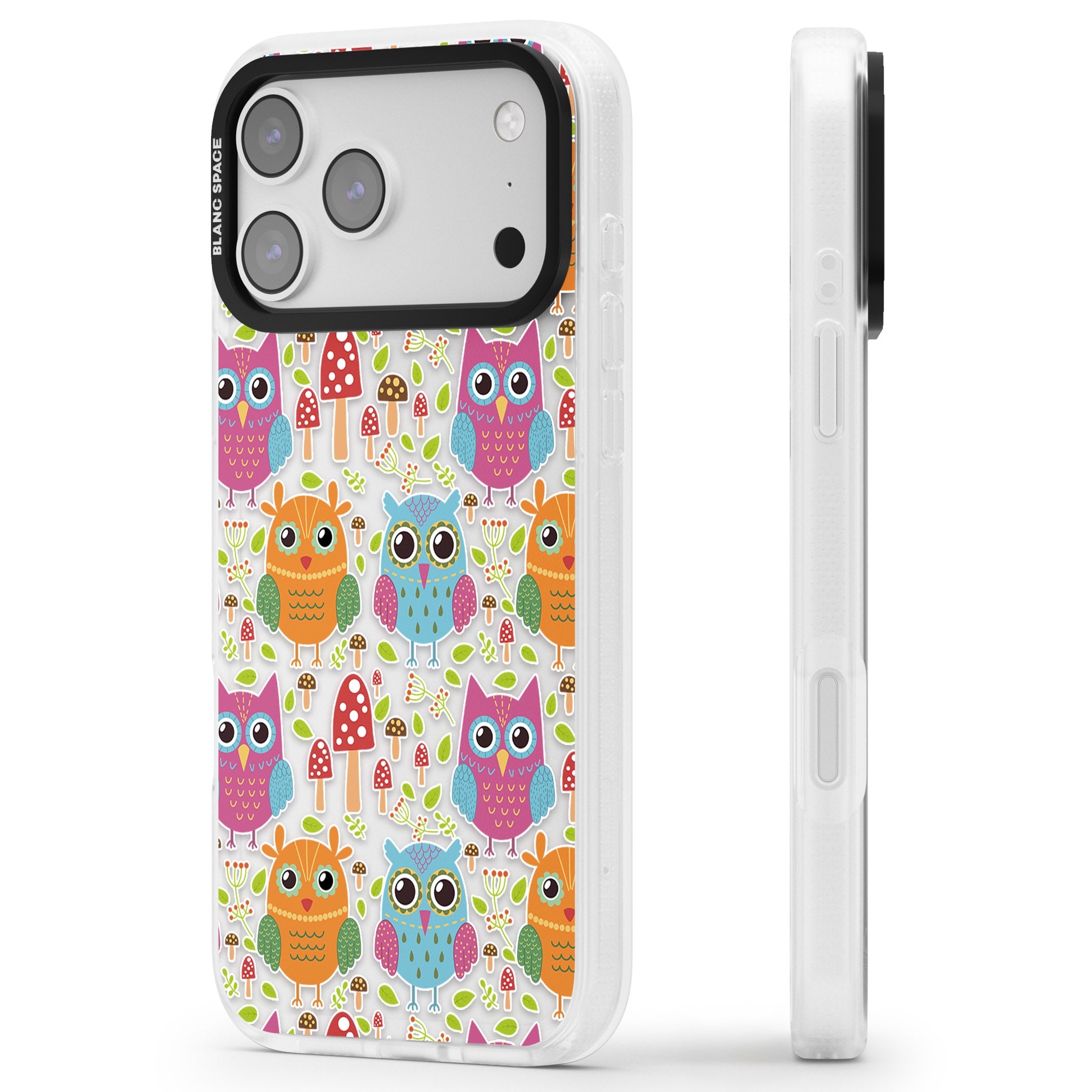 Forrest Owl Clear Pattern iPhone 17 Pro Impact Air Clear Phone Case Side Profile