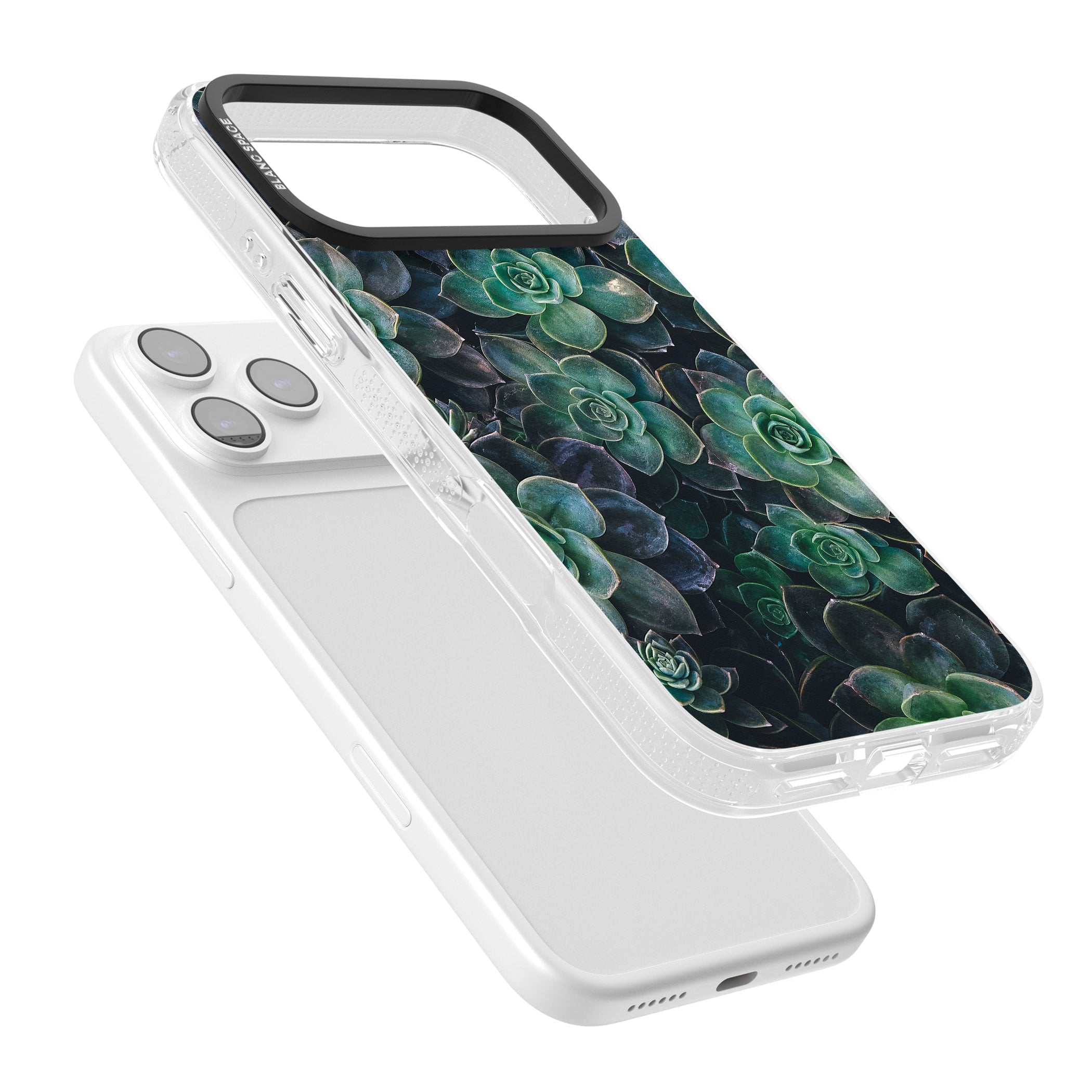 Succulent Bloom Botanical iPhone 17 Pro Impact Air Clear Phone Case Colours