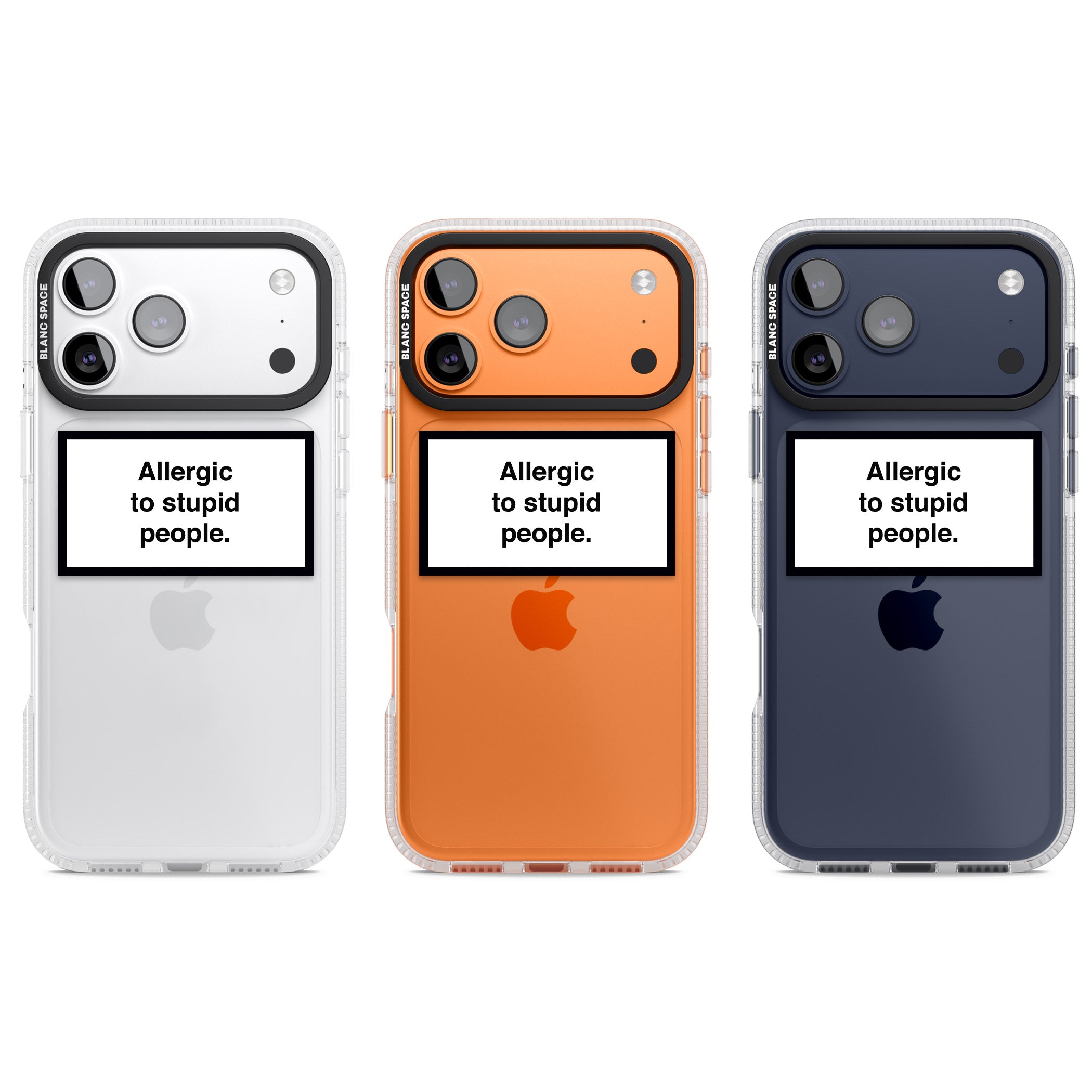 Allergic To Stupid People iPhone 17 Pro Impact Air Clear Phone Case APT Impact Protection