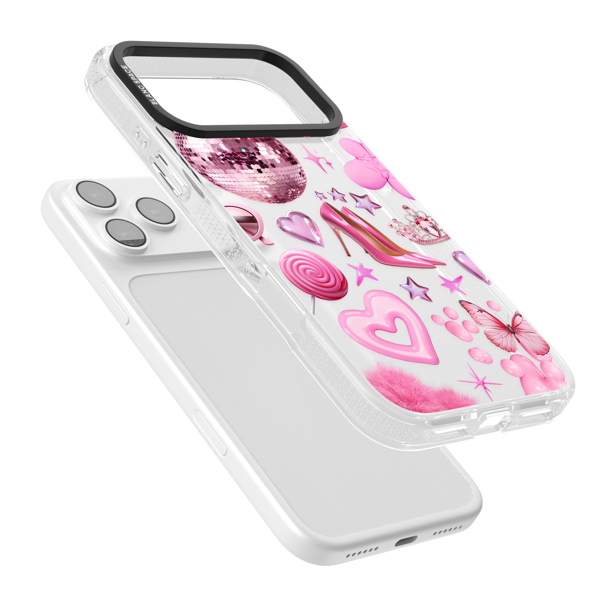 Pink Glam iPhone 17 Pro Impact Air Clear Phone Case Colours