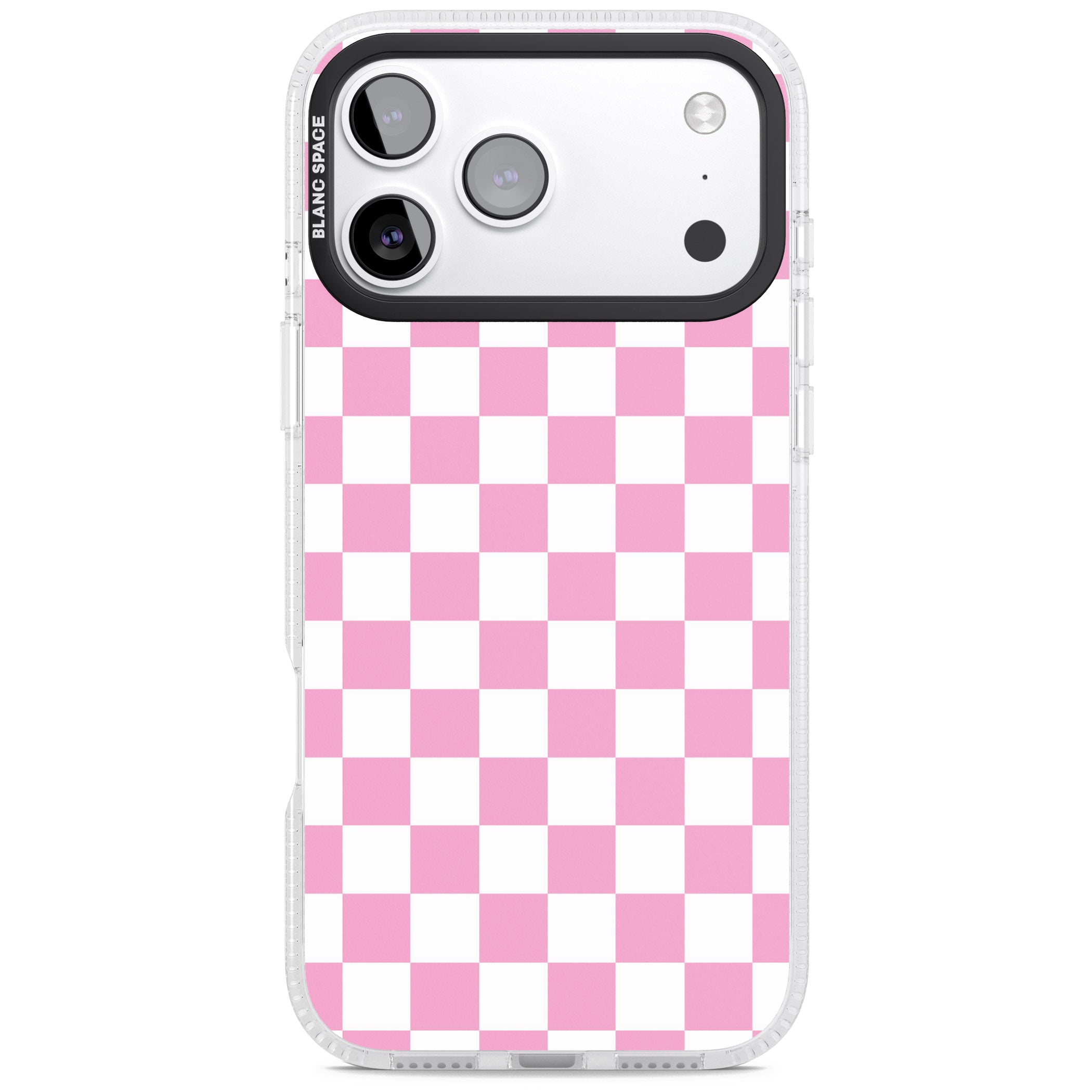 Pink Checkered iPhone 17 Pro Impact Air Clear Phone Case
