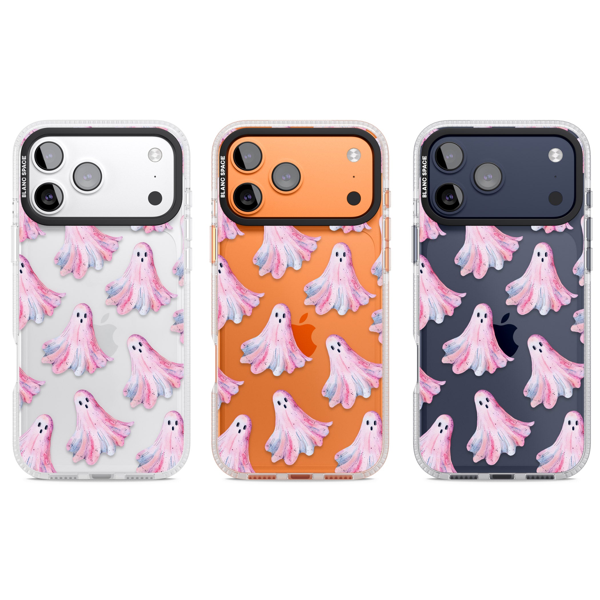 Pink Ghosts iPhone 17 Pro Impact Air Clear Phone Case APT Impact Protection