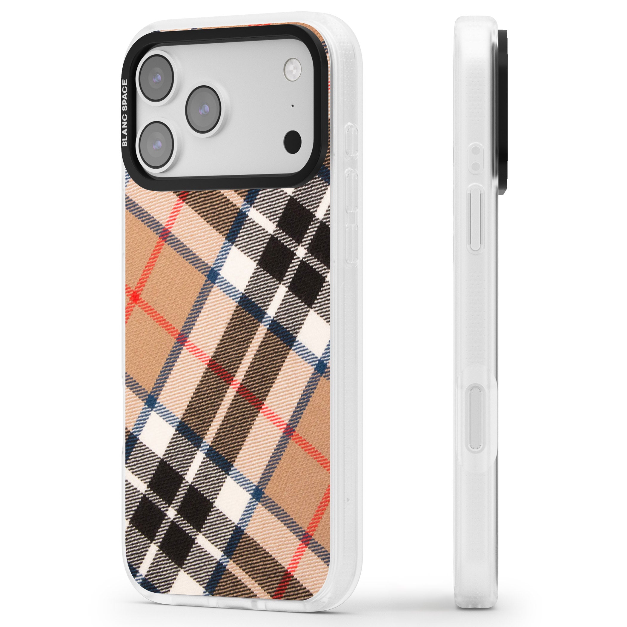 Haymarket Check iPhone 17 Pro Impact Air Clear Phone Case Side Profile