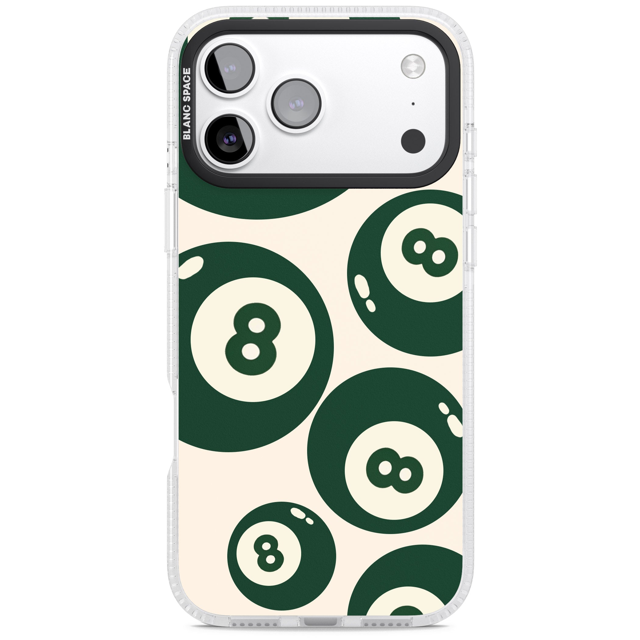 Green Eight Balls iPhone 17 Pro Impact Air Clear Phone Case