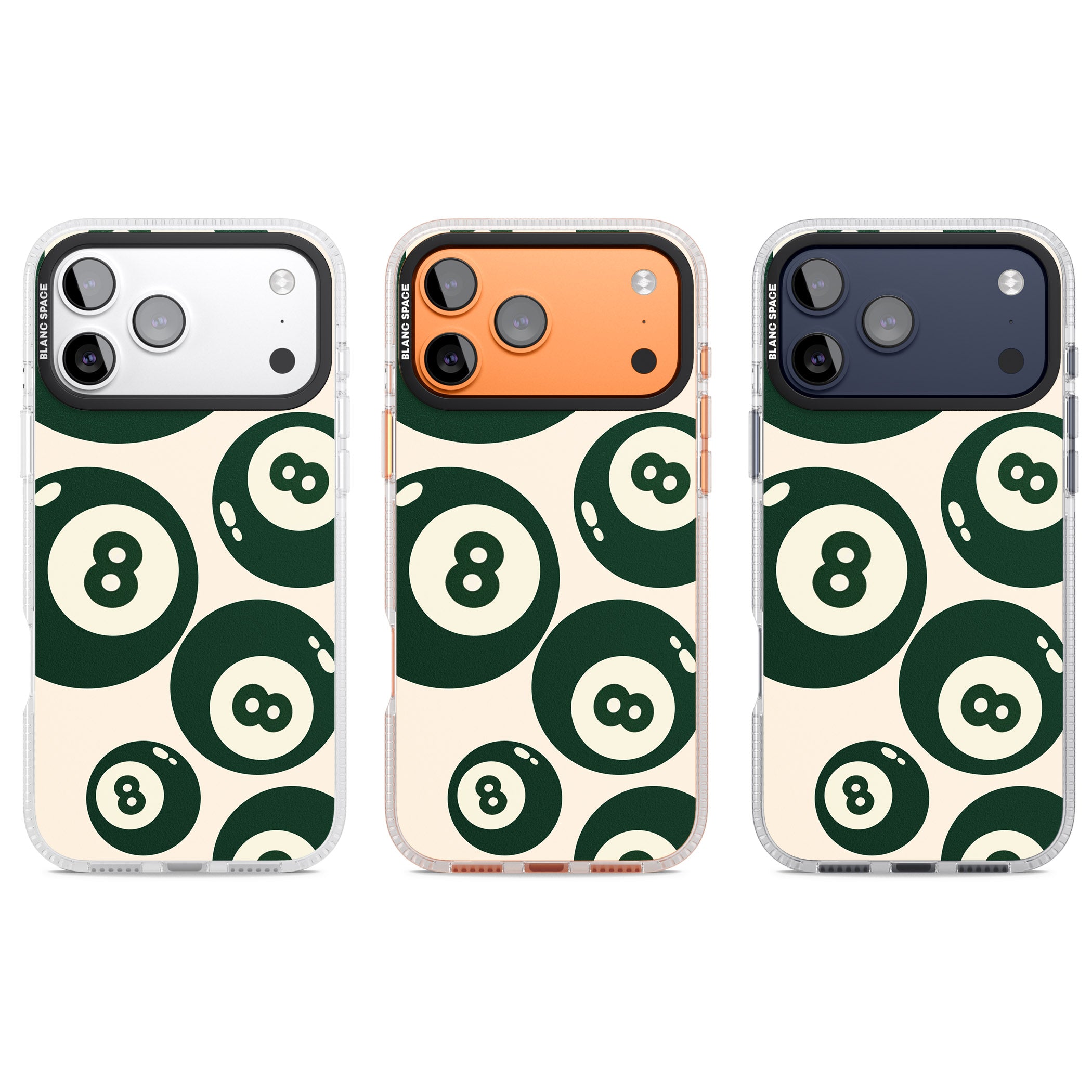 Green Eight Balls iPhone 17 Pro Impact Air Clear Phone Case APT Impact Protection